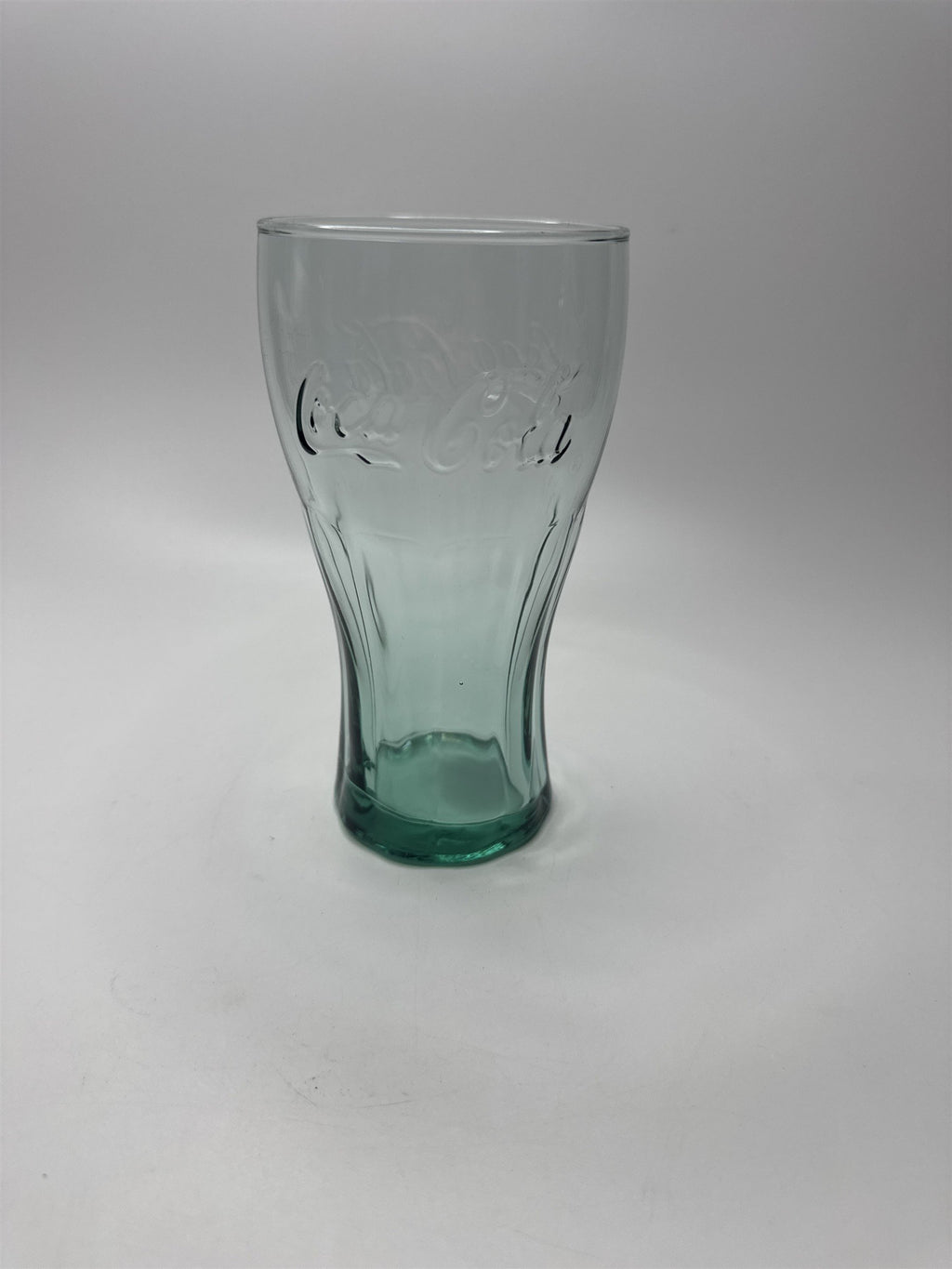 Coca Cola Green Bottom Glass 6" Tall Drinking Glass McDonalds Promo Vintage