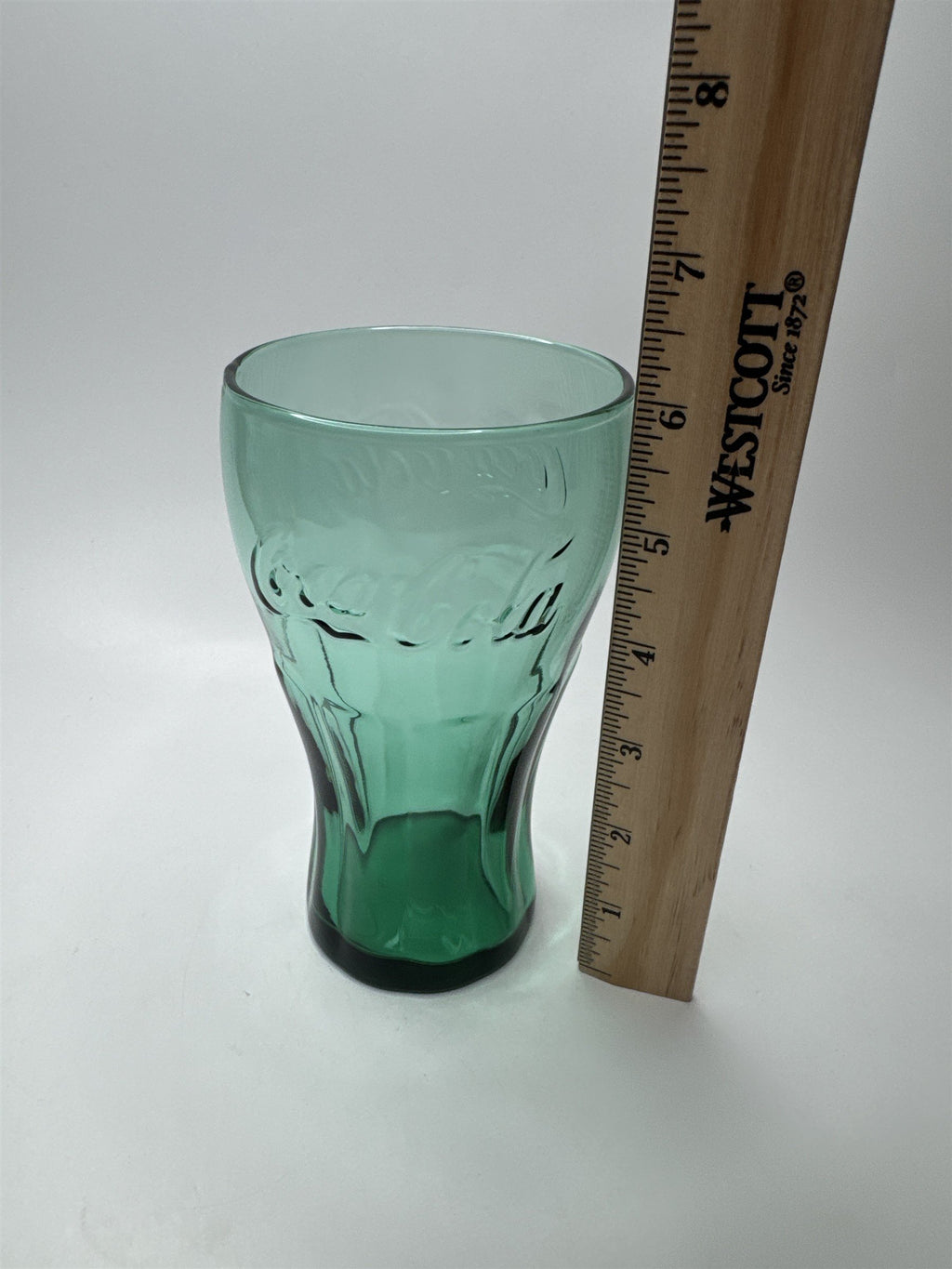 Coca Cola Green Glass 6" Tall Drinking Glass McDonalds Promo Vintage