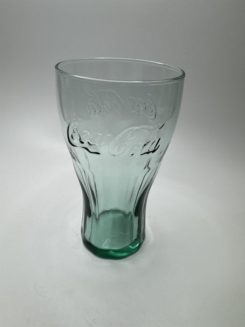 Coca Cola Green Bottom Glass 6" Tall Drinking Glass McDonalds Promo Vintage