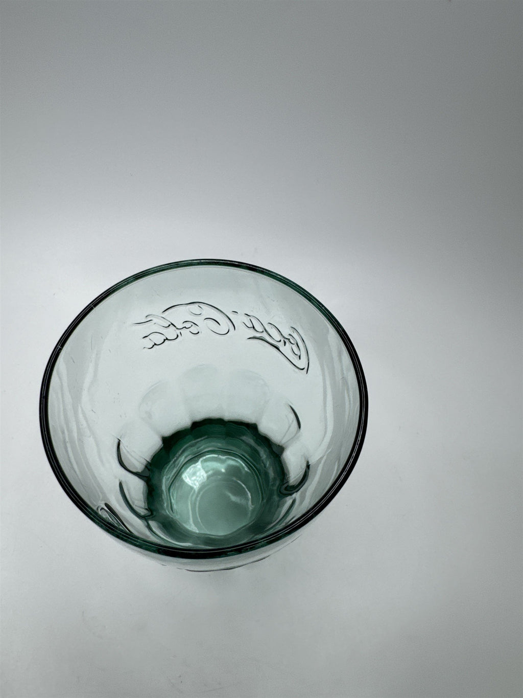 Coca Cola Green Bottom Glass 6" Tall Drinking Glass McDonalds Promo Vintage