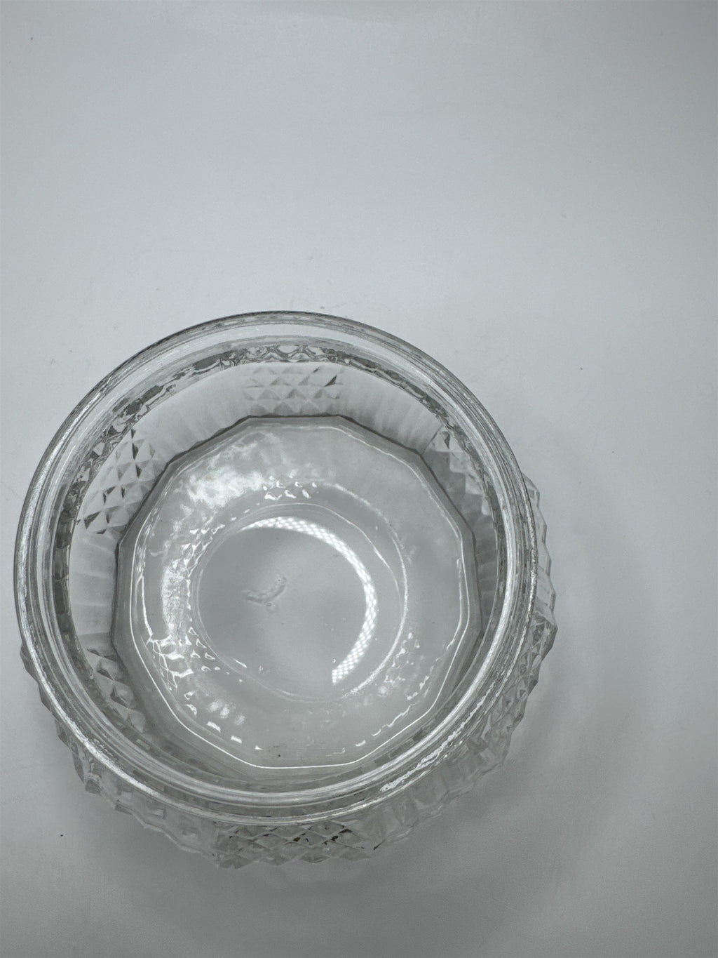 Vintage Glass and Gold Tone Metal Lid Vanity Dresser Powder Trinket Jar Leaf