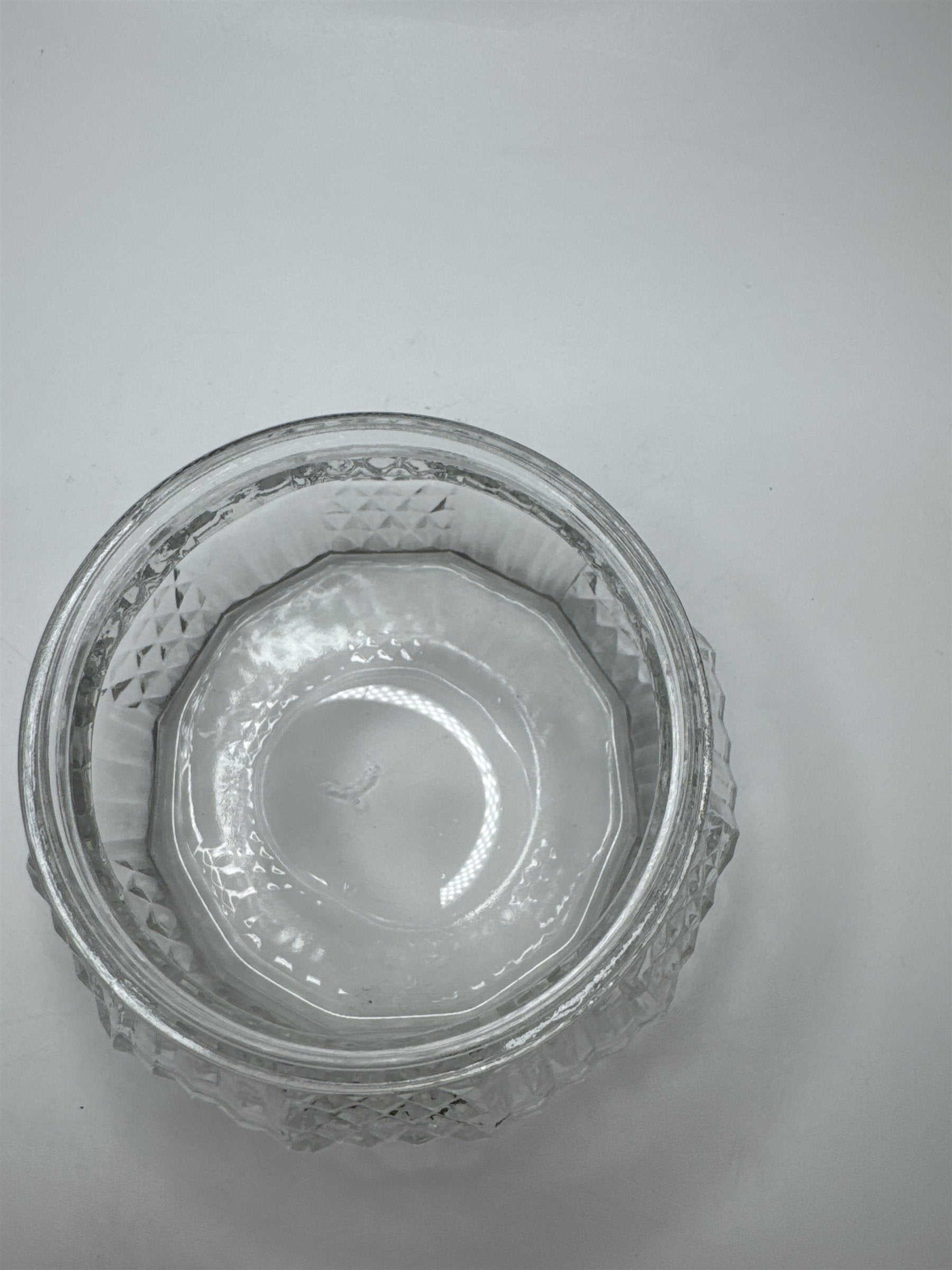 Vintage Glass and Gold Tone Metal Lid Vanity Dresser Powder Trinket Jar Leaf