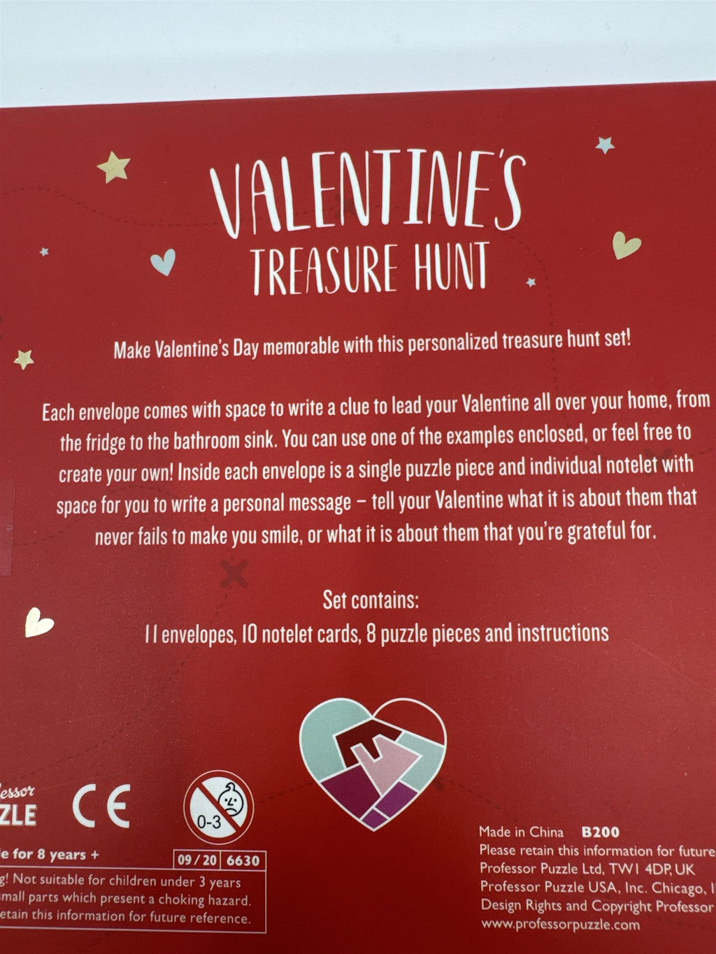 Valentine's Day Couple's Treasure Hunt Romantic Envelope Hiding Game