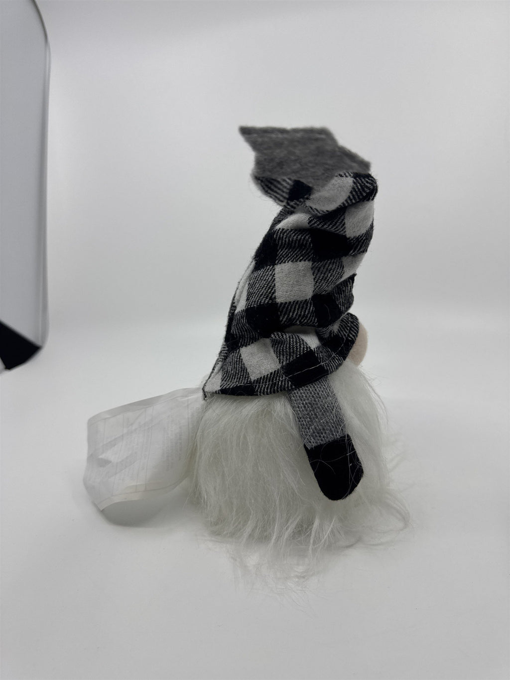 Black And White Checkered/Plaid Christmas Light Up Gnome
