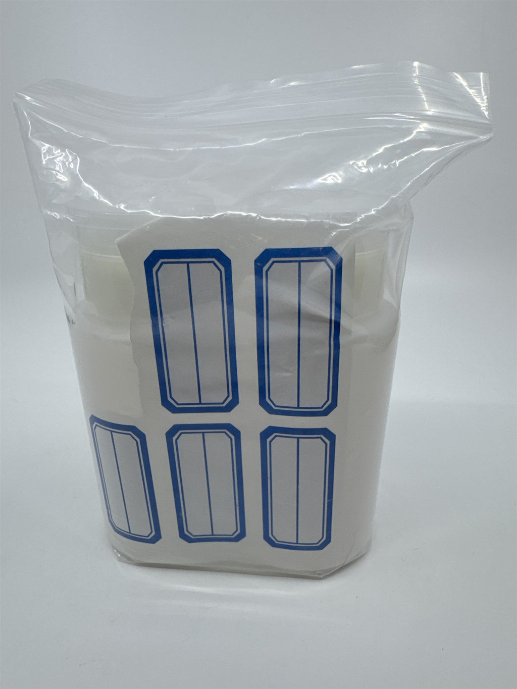 Set of Two Empty Refillable Push-Down Pump Plastic Bottles W/ Labels