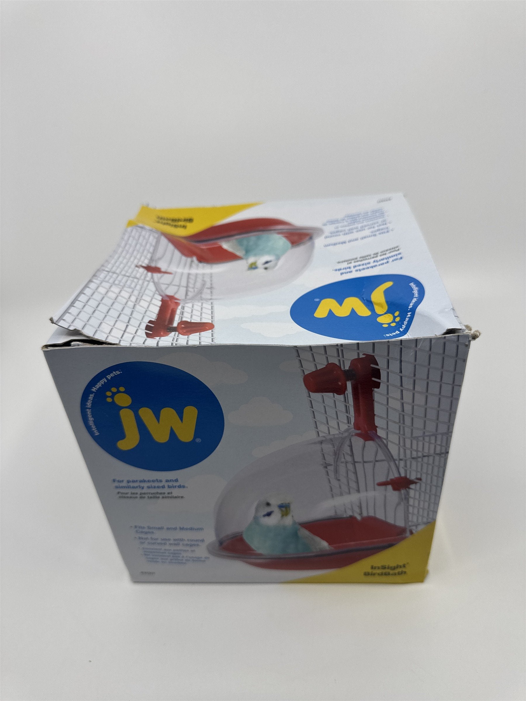 JW Insight Birdbath For Parakeets and Similarly Sized Birds Red Attachable Bath