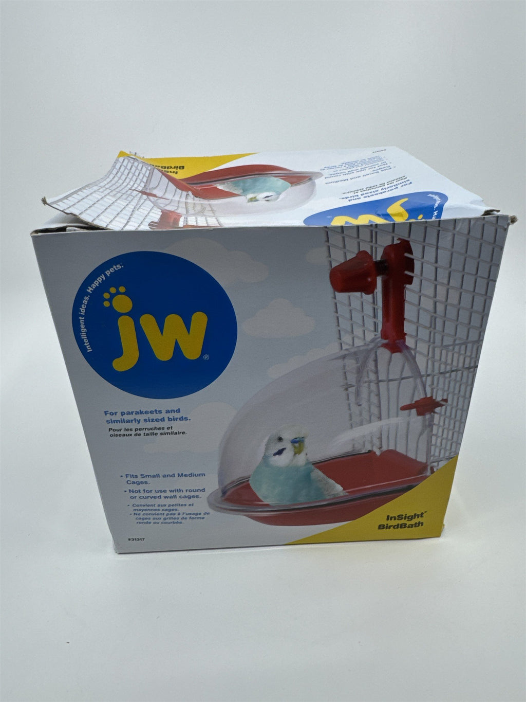 JW Insight Birdbath For Parakeets and Similarly Sized Birds Red Attachable Bath