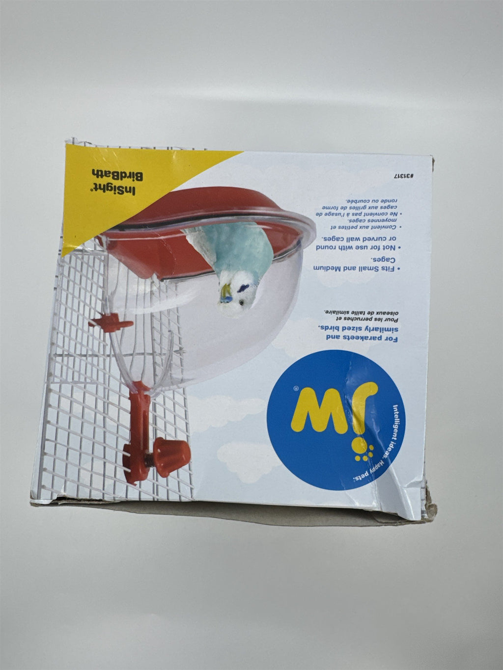 JW Insight Birdbath For Parakeets and Similarly Sized Birds Red Attachable Bath