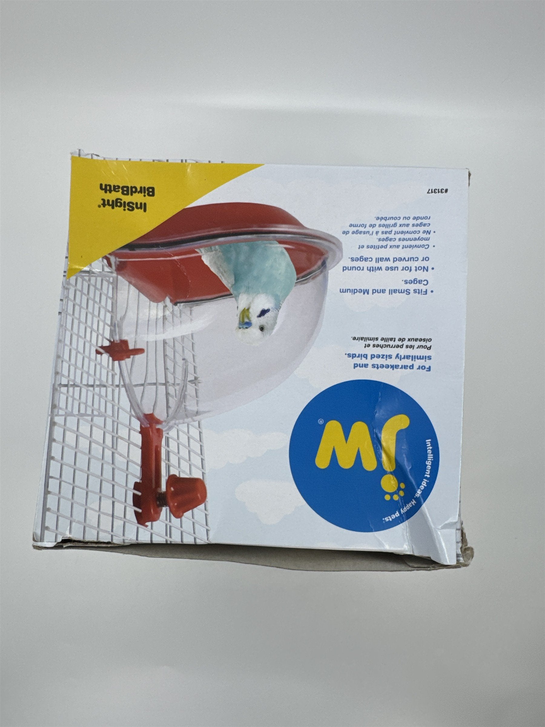JW Insight Birdbath For Parakeets and Similarly Sized Birds Red Attachable Bath