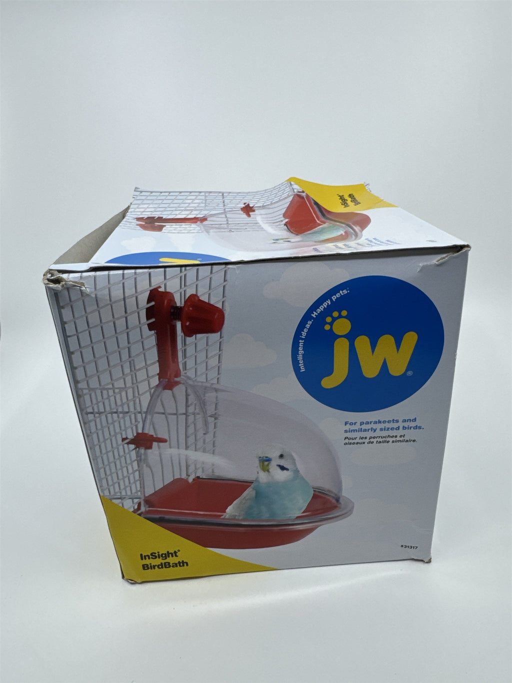 JW Insight Birdbath For Parakeets and Similarly Sized Birds Red Attachable Bath