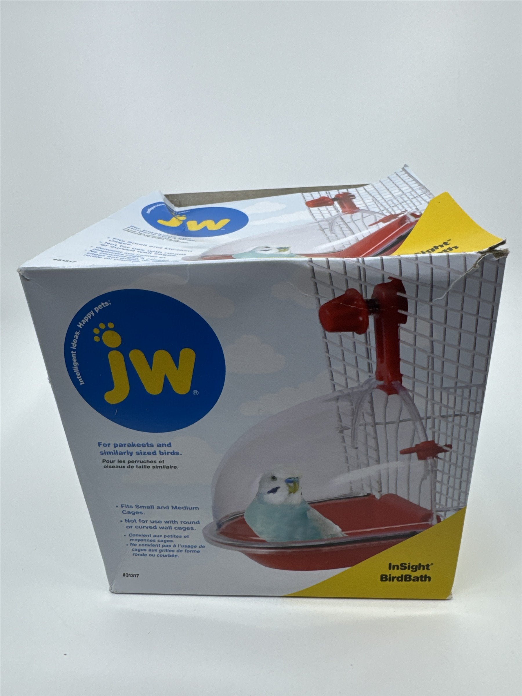 JW Insight Birdbath For Parakeets and Similarly Sized Birds Red Attachable Bath