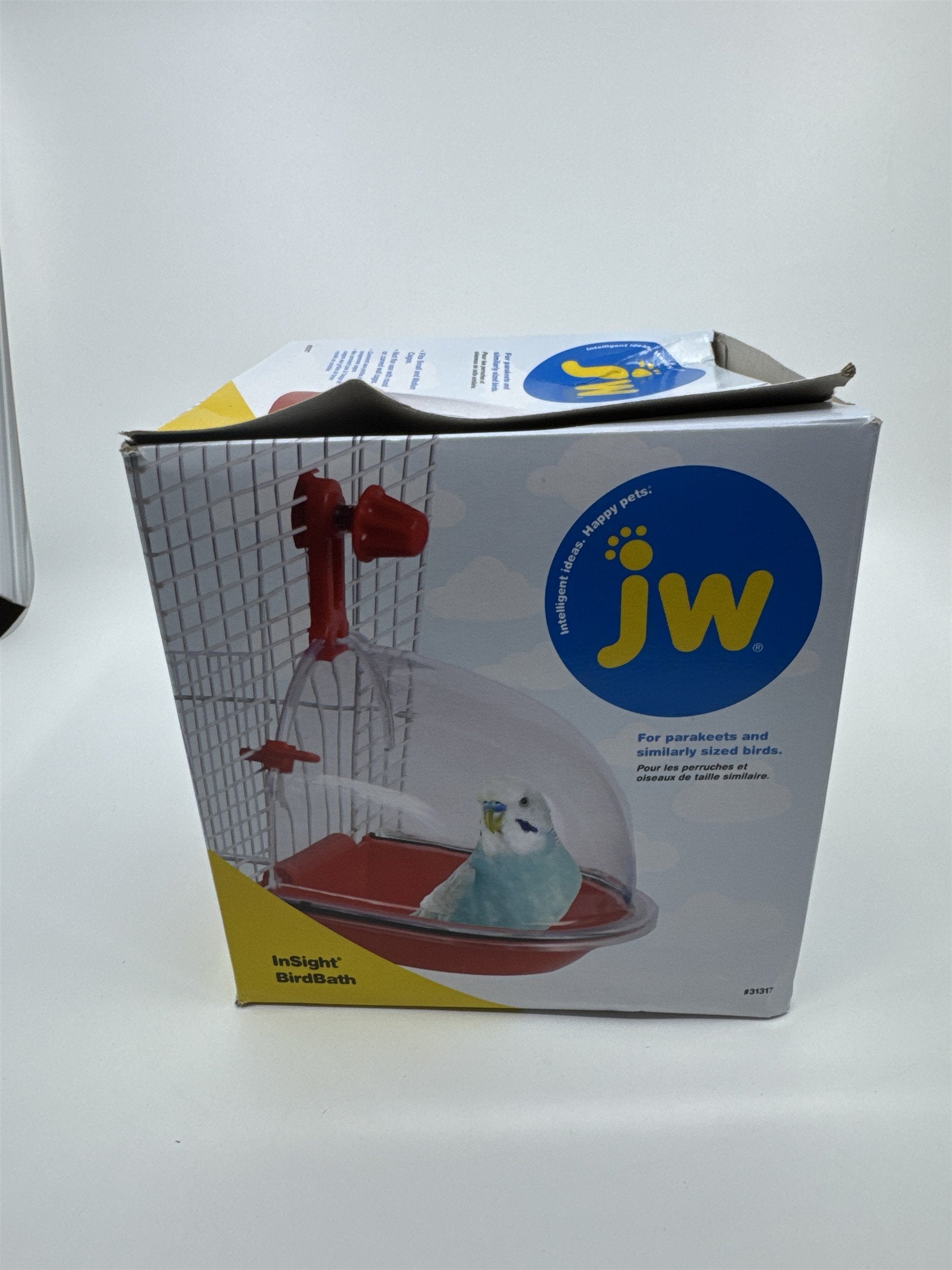JW Insight Birdbath For Parakeets and Similarly Sized Birds Red Attachable Bath
