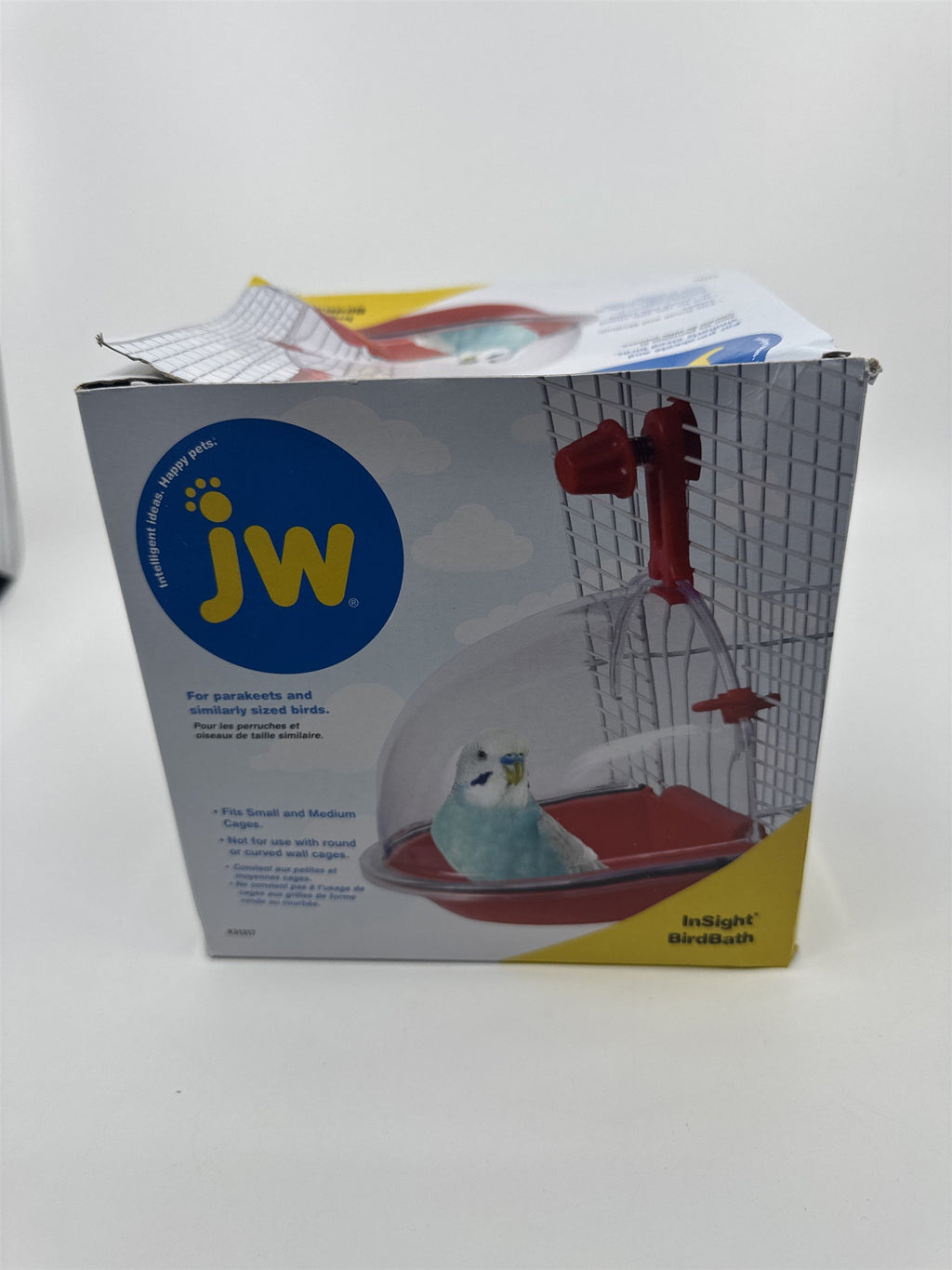 JW Insight Birdbath For Parakeets and Similarly Sized Birds Red Attachable Bath