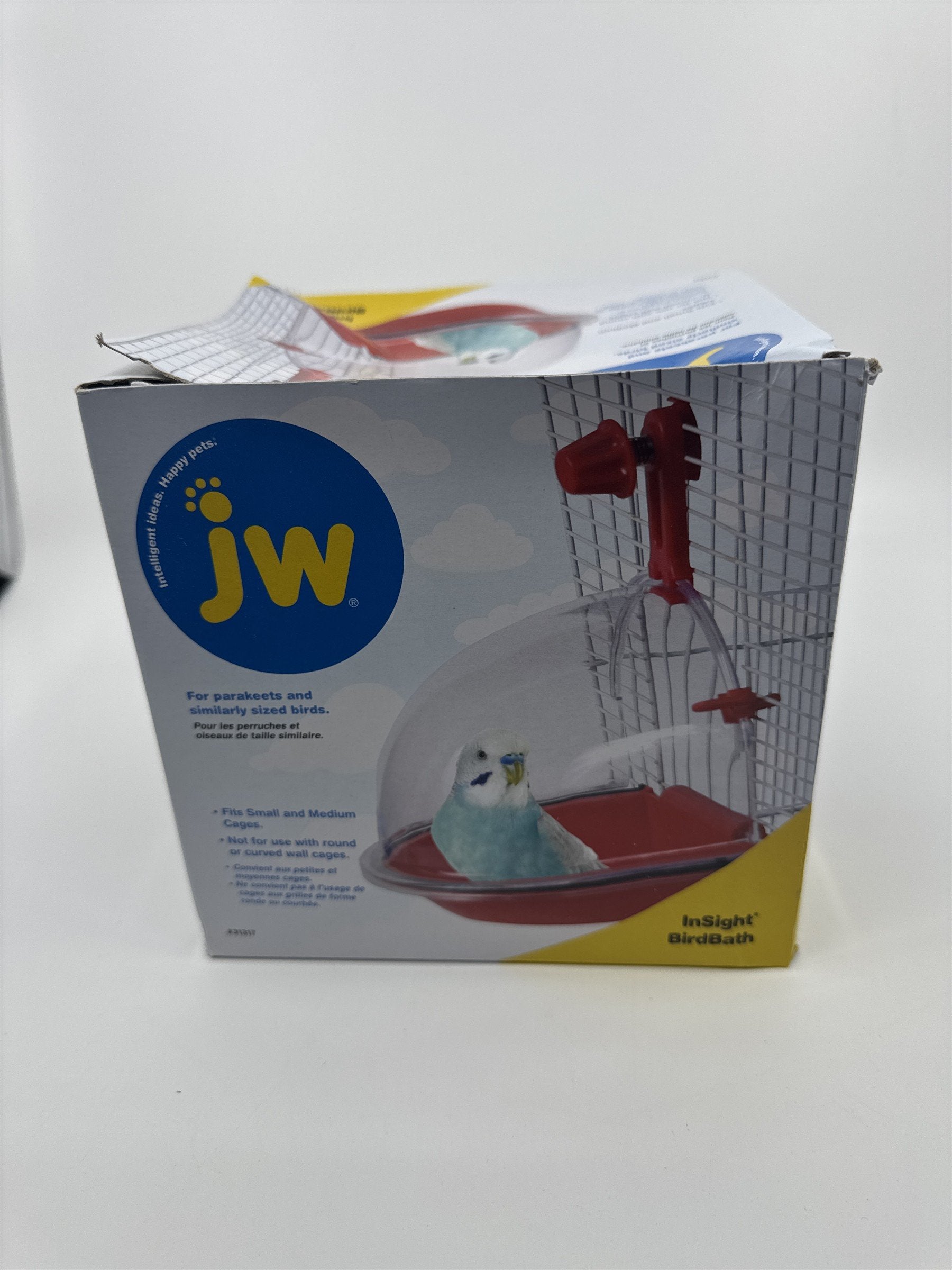 JW Insight Birdbath For Parakeets and Similarly Sized Birds Red Attachable Bath