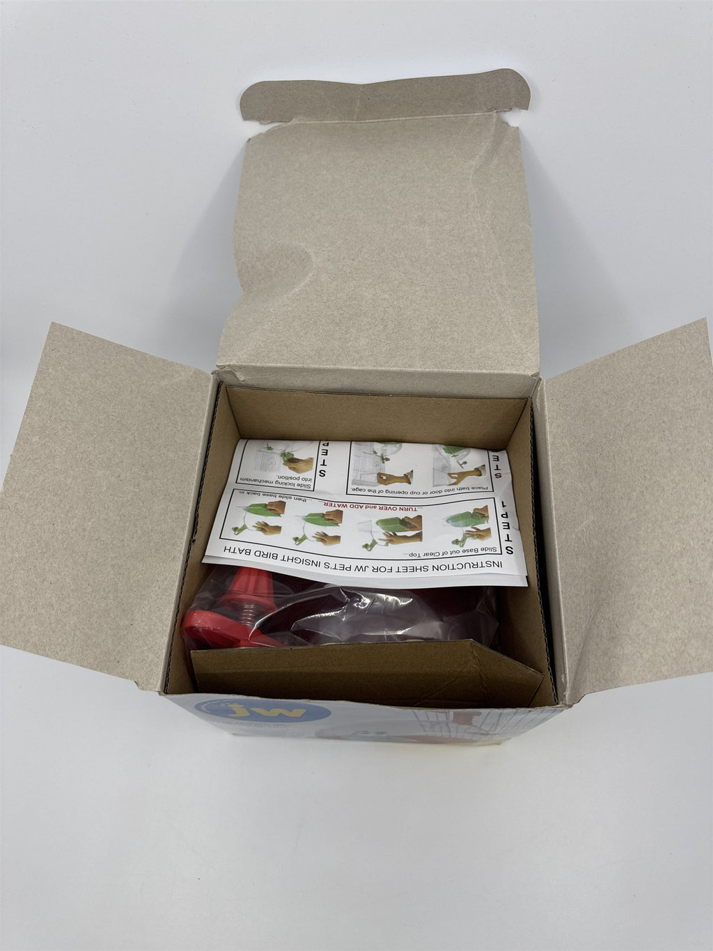 JW Insight Birdbath For Parakeets and Similarly Sized Birds Red Attachable Bath