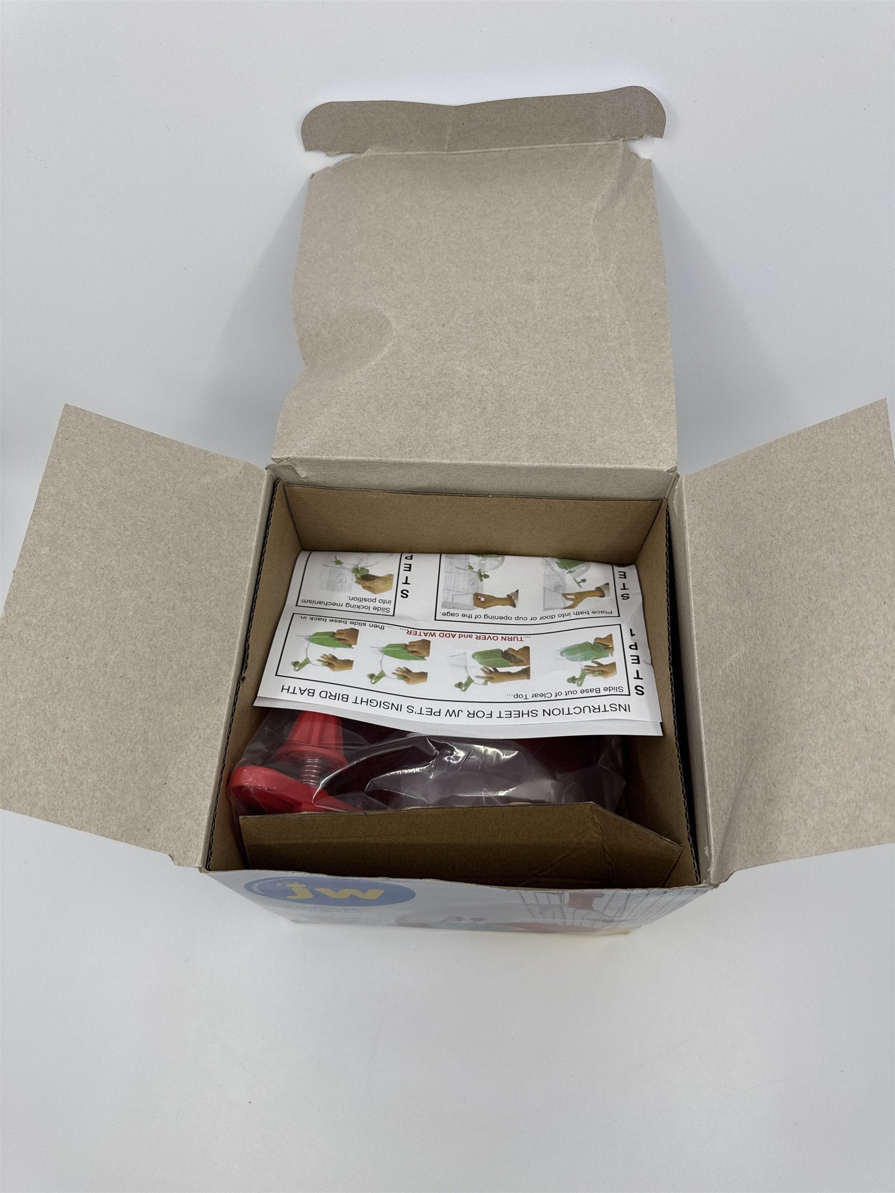 JW Insight Birdbath For Parakeets and Similarly Sized Birds Red Attachable Bath