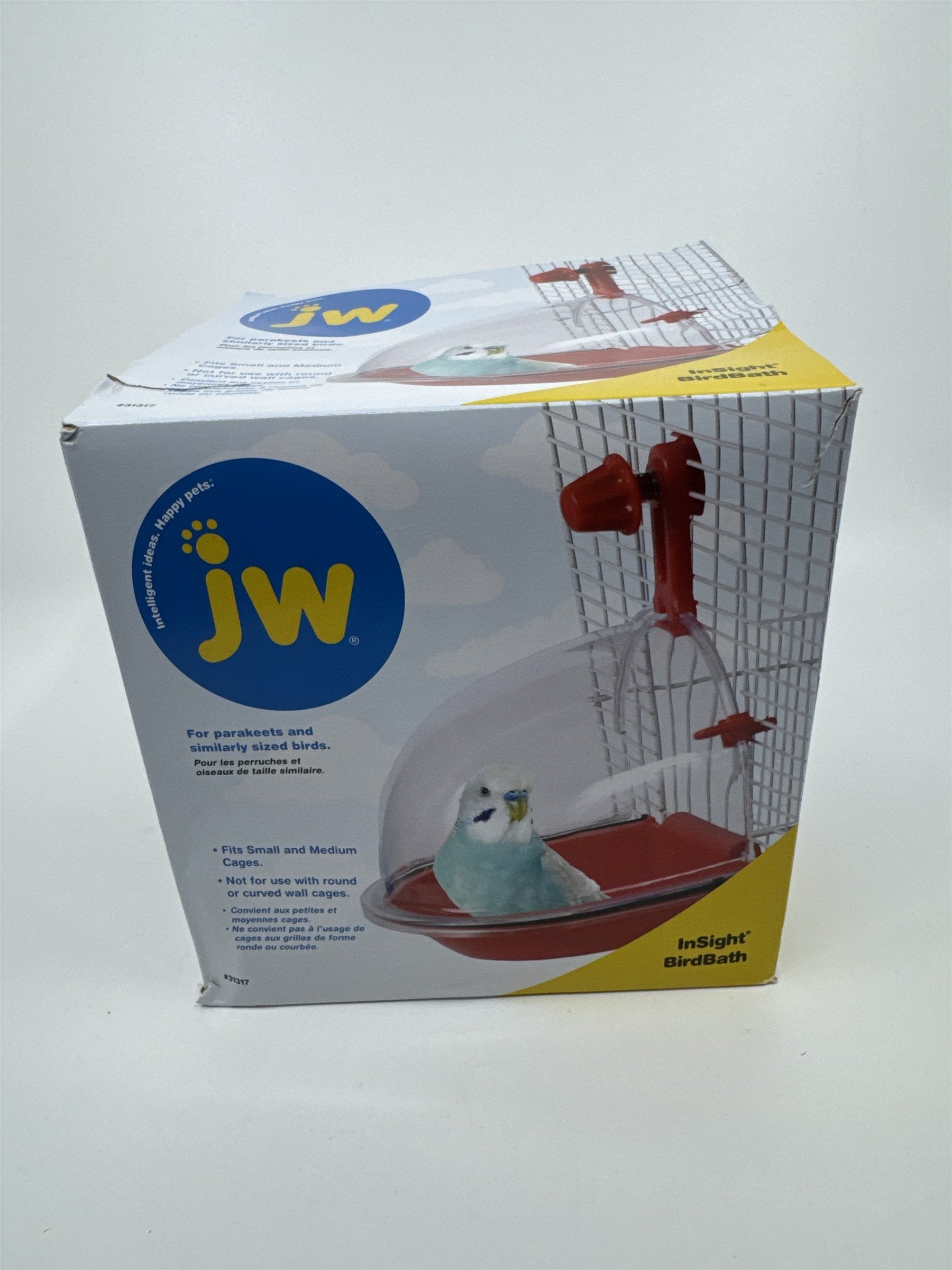 JW Insight Birdbath For Parakeets and Similarly Sized Birds Red Attachable Bath