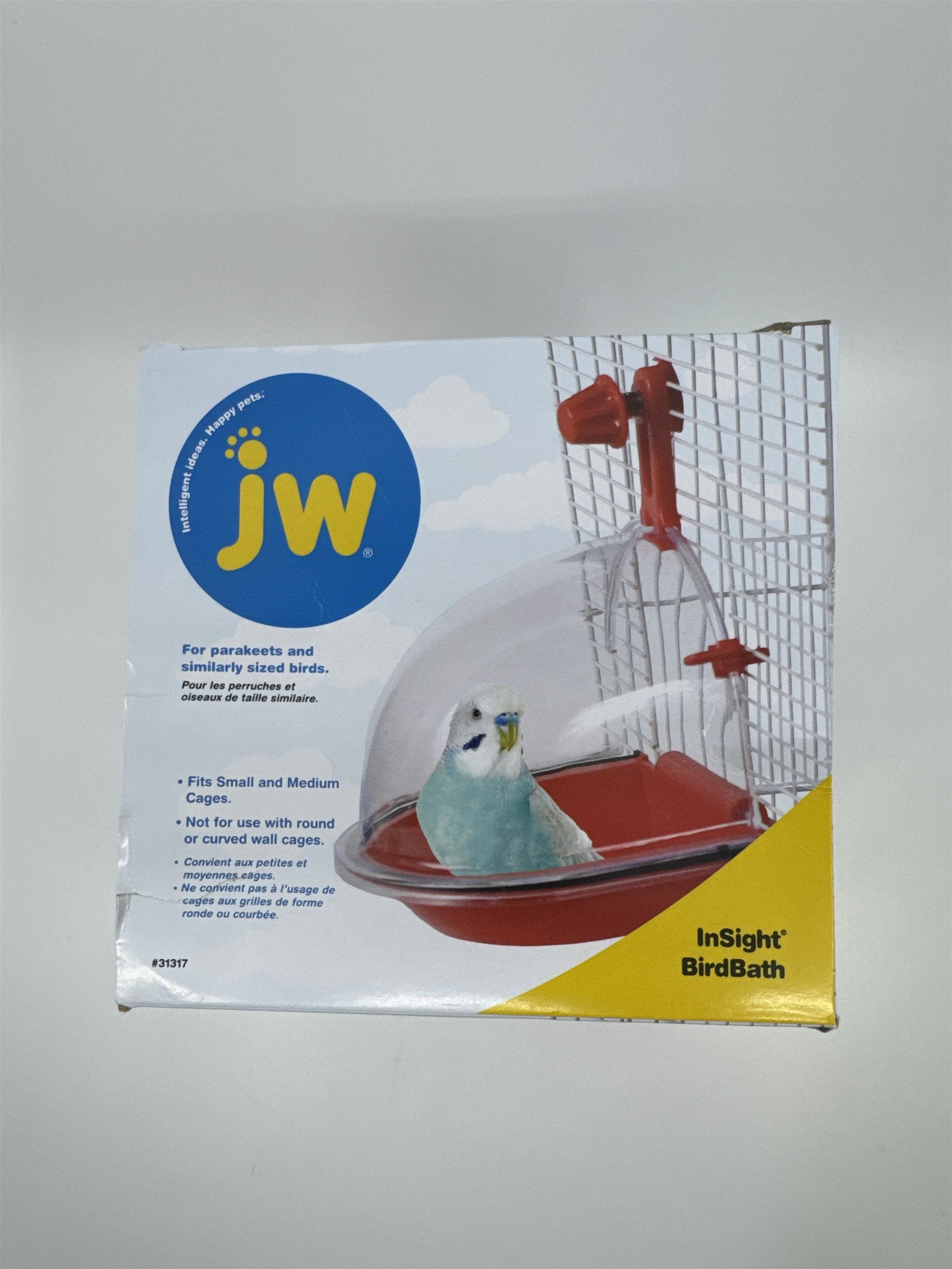 JW Insight Birdbath For Parakeets and Similarly Sized Birds Red Attachable Bath