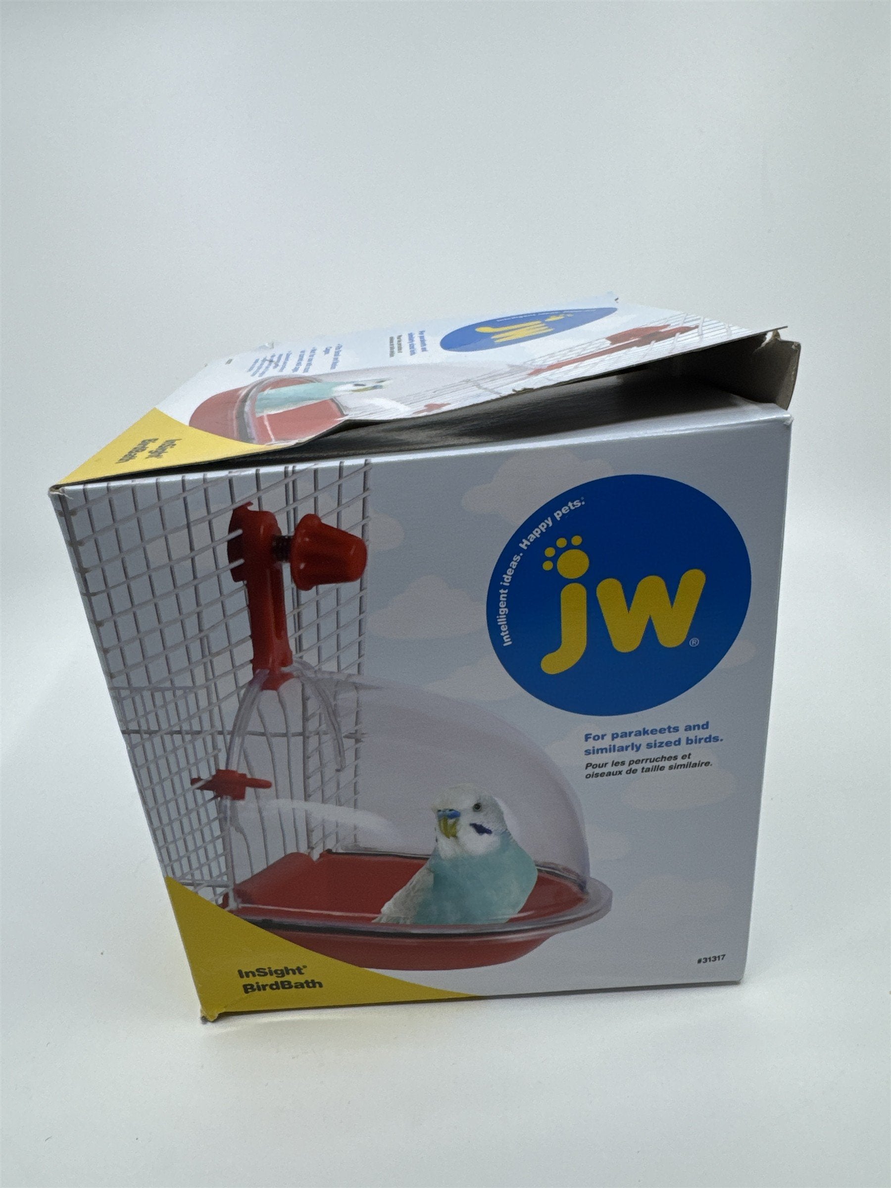 JW Insight Birdbath For Parakeets and Similarly Sized Birds Red Attachable Bath