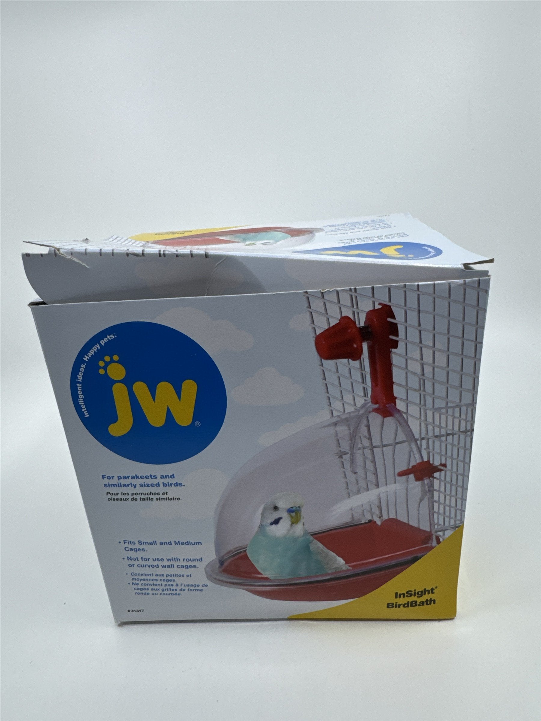 JW Insight Birdbath For Parakeets and Similarly Sized Birds Red Attachable Bath