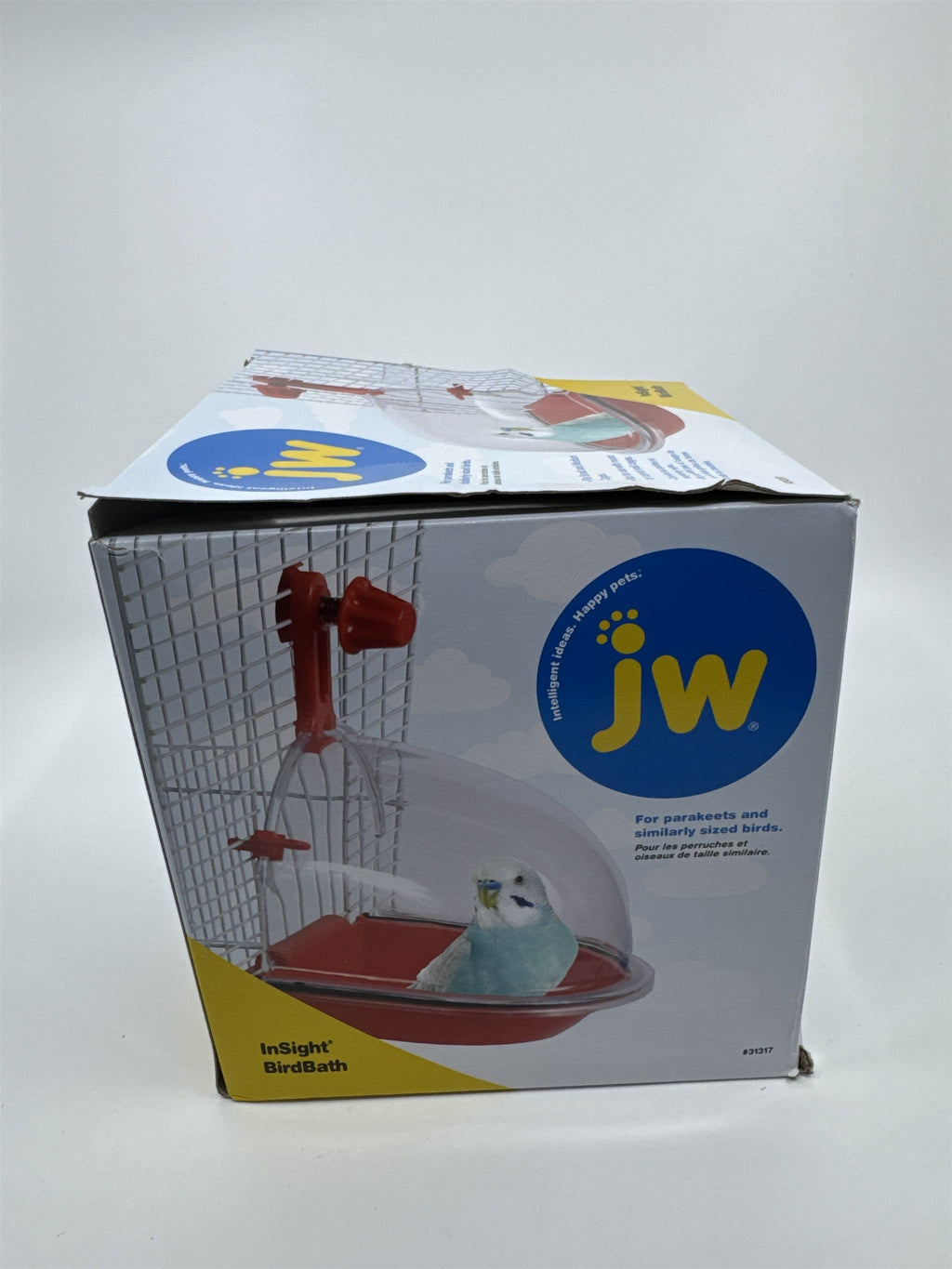 JW Insight Birdbath For Parakeets and Similarly Sized Birds Red Attachable Bath