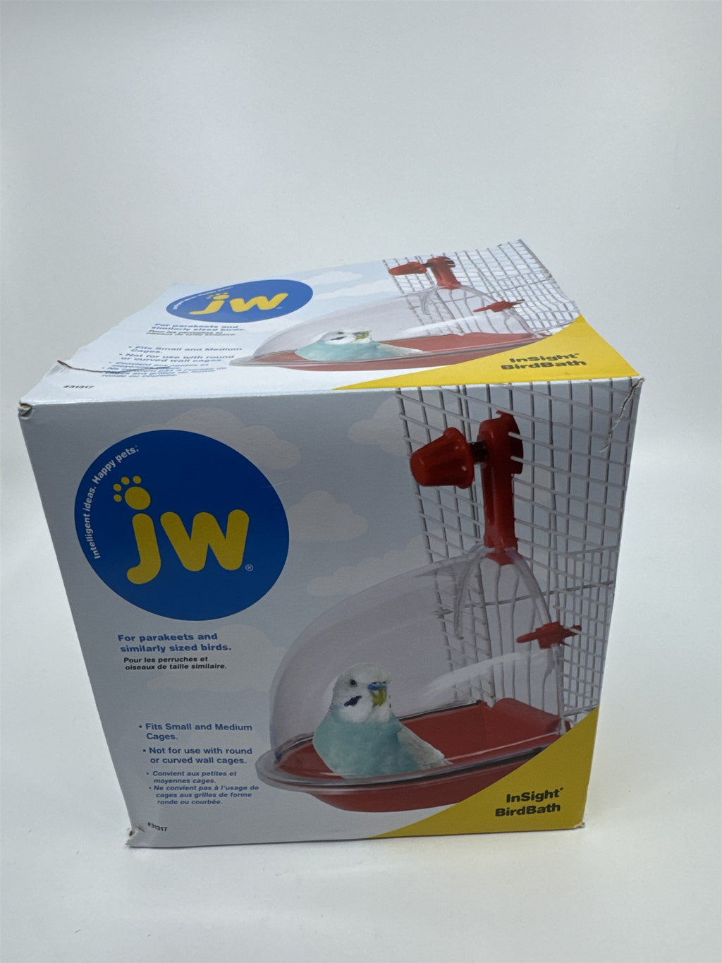 JW Insight Birdbath For Parakeets and Similarly Sized Birds Red Attachable Bath