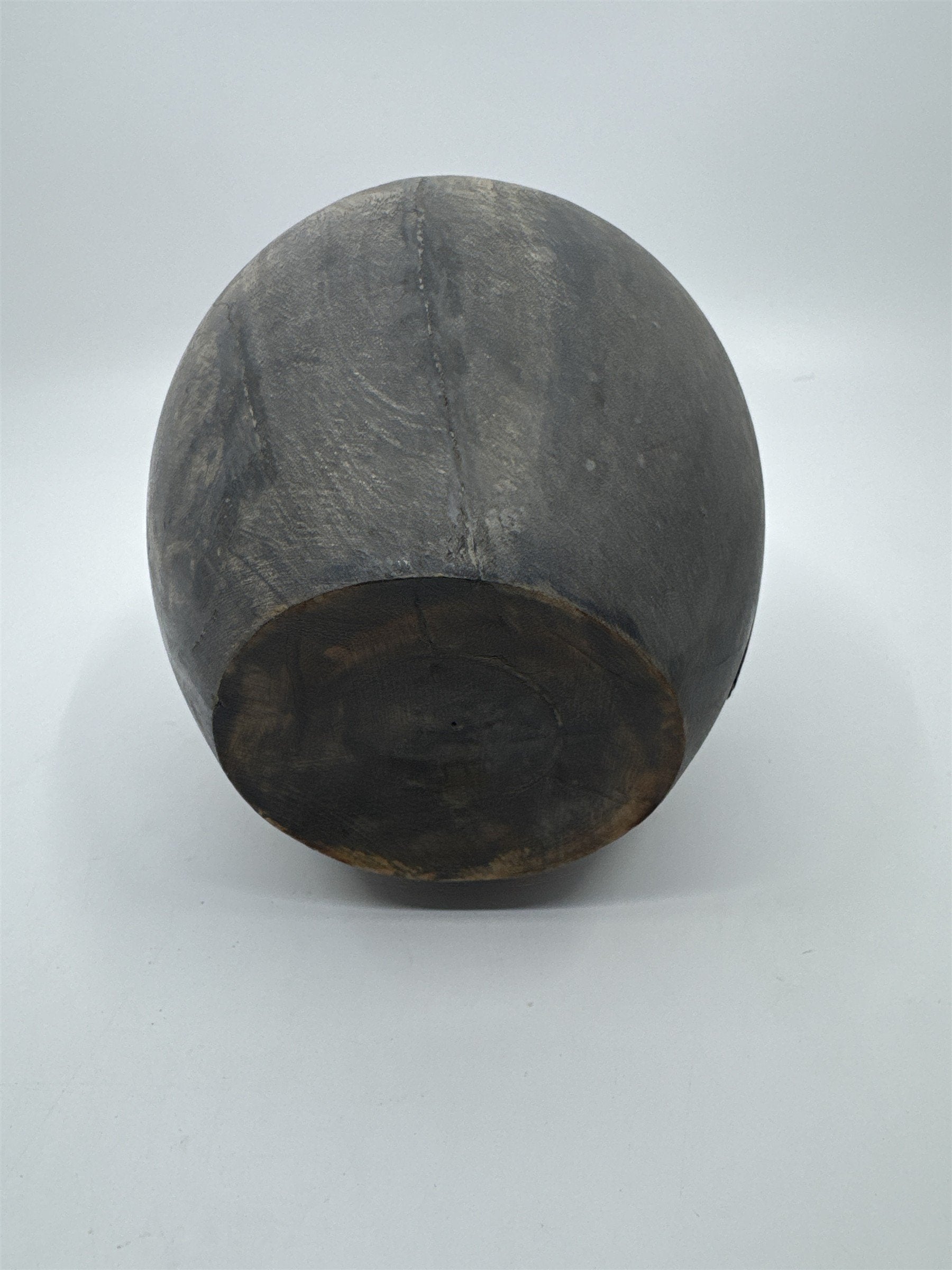 Wooden Carved Apple Decor Piece W/ Gold Metal Stem Farmhouse/Kitchen/Teacher
