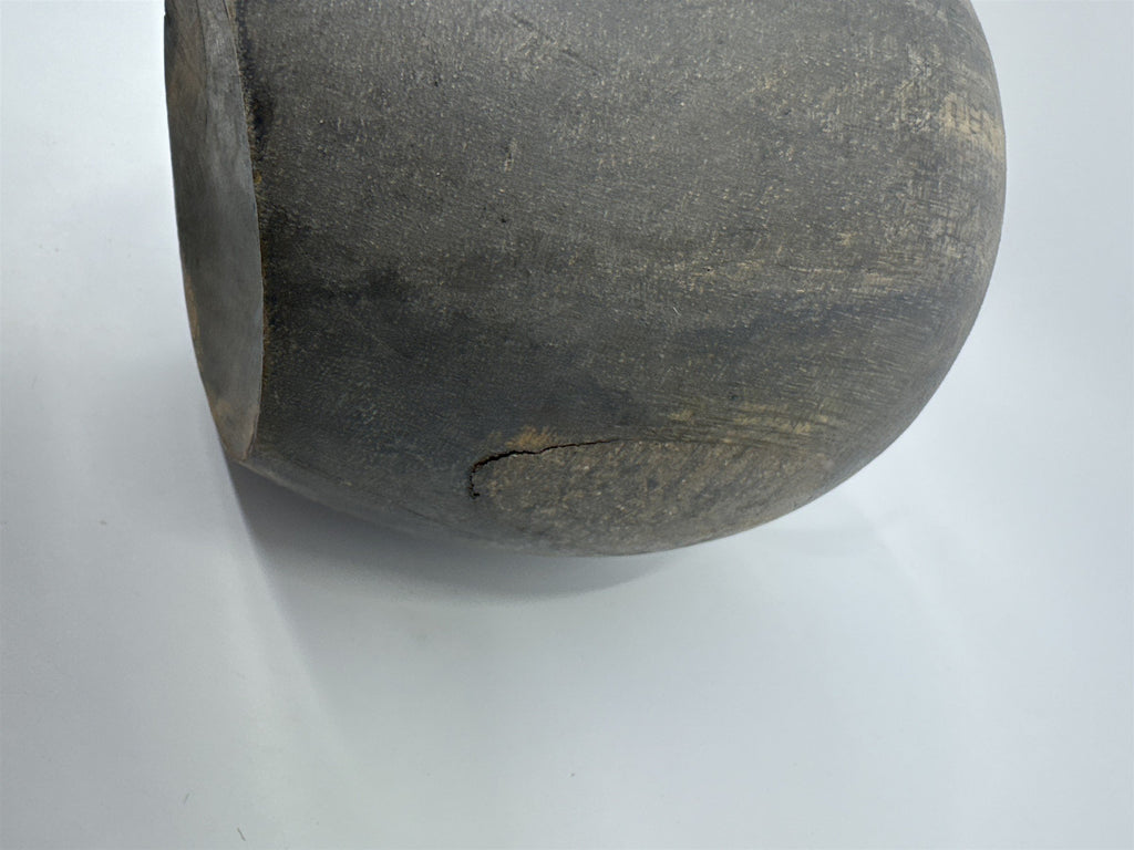 Wooden Carved Apple Decor Piece W/ Gold Metal Stem Farmhouse/Kitchen/Teacher