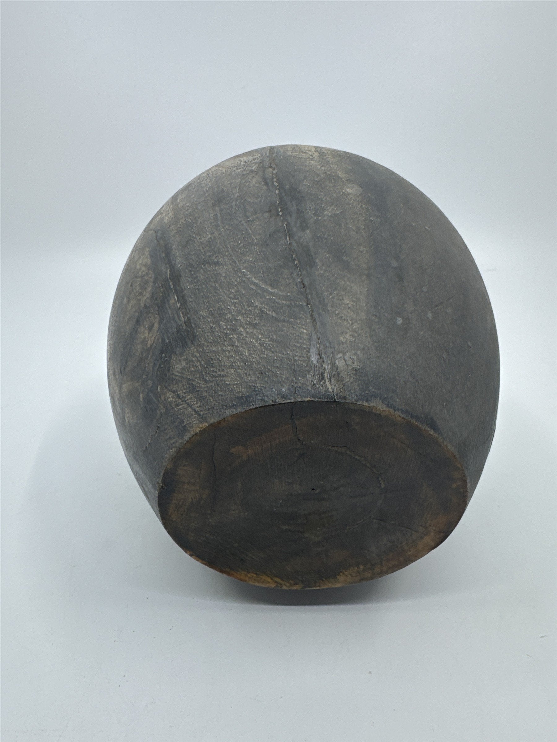 Wooden Carved Apple Decor Piece W/ Gold Metal Stem Farmhouse/Kitchen/Teacher