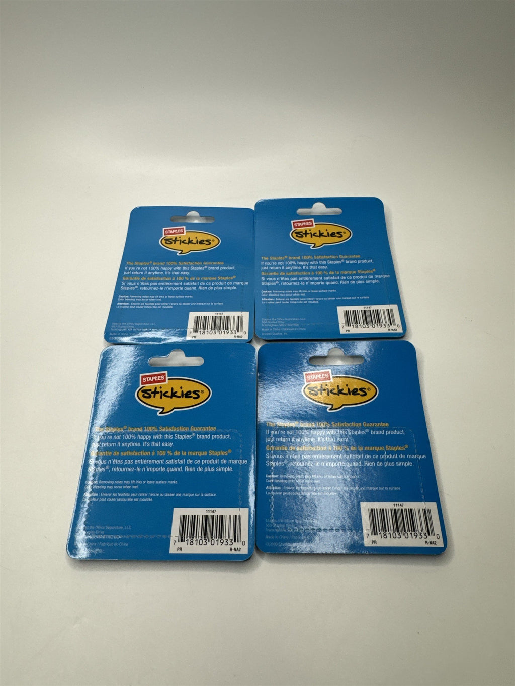 Lot of 4 Packs of Staples Stickies Page Flags Multi-Color 1/2" Wide 125/Pack