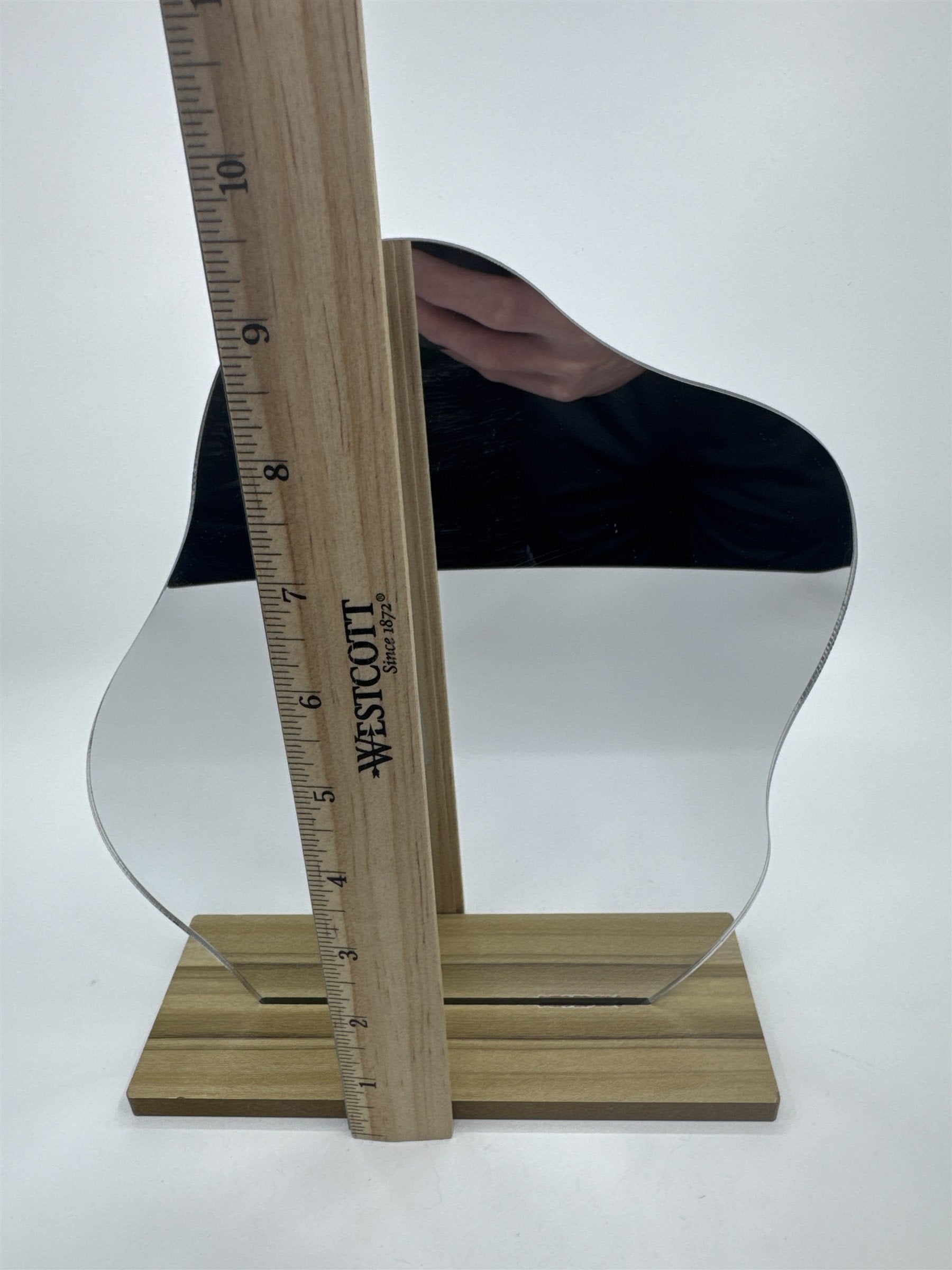 Decorative Modern Cloud Shaped Table Top Mirror W/ Wooden Stand Dorm/Bathroom
