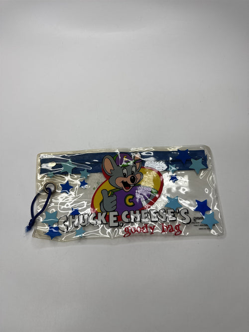 Chuck E Cheese Clear Zippered Pouch Pencil Case Goody Bag 2004 Vintage Nostalgic