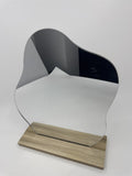 Decorative Modern Cloud Shaped Table Top Mirror W/ Wooden Stand Dorm/Bathroom