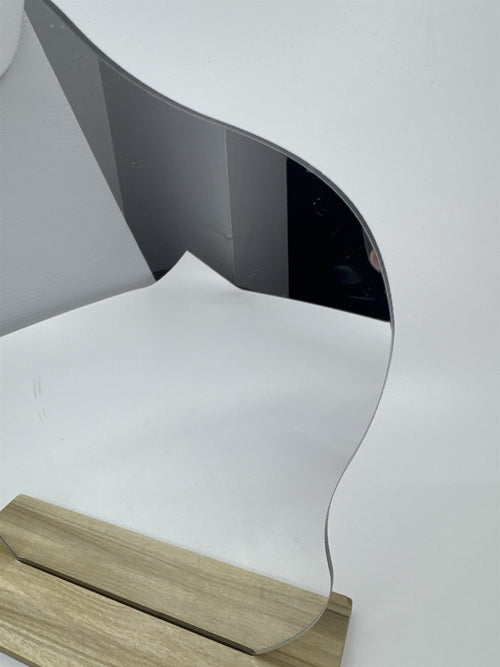 Decorative Modern Cloud Shaped Table Top Mirror W/ Wooden Stand Dorm/Bathroom