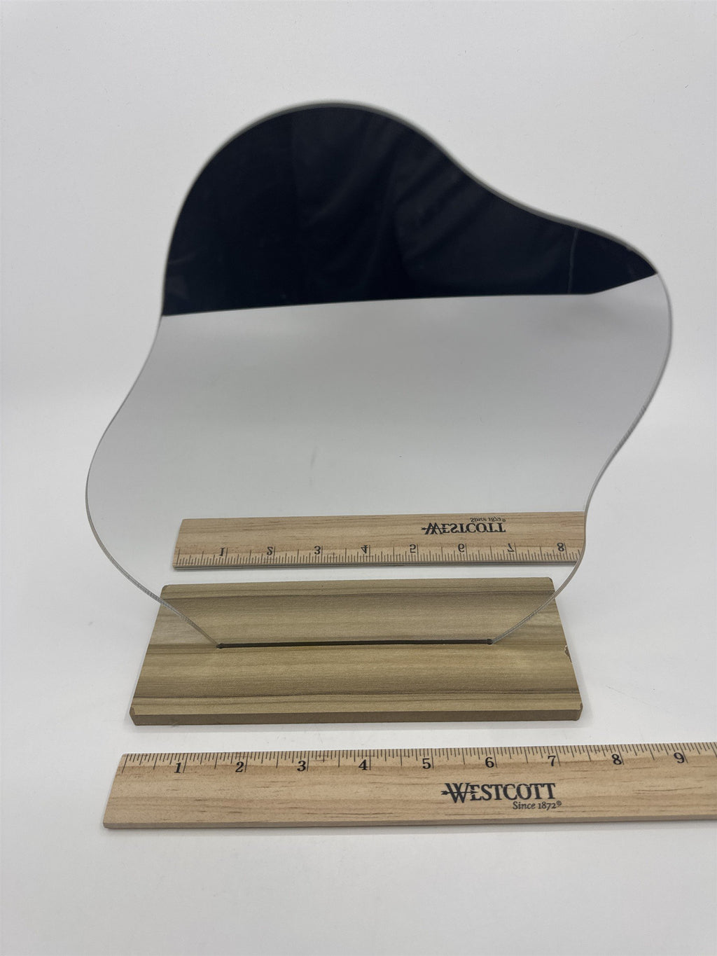 Decorative Modern Cloud Shaped Table Top Mirror W/ Wooden Stand Dorm/Bathroom