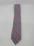 The Tie Bar Red, White, Blue and Black Striped/Pattern Men's Neck Tie