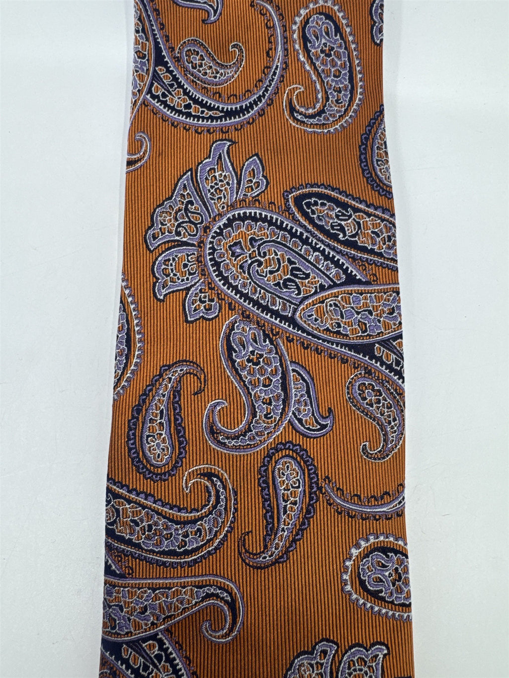 Jake Ross Orange and Blue Paisley Pattern Men's Neck Tie