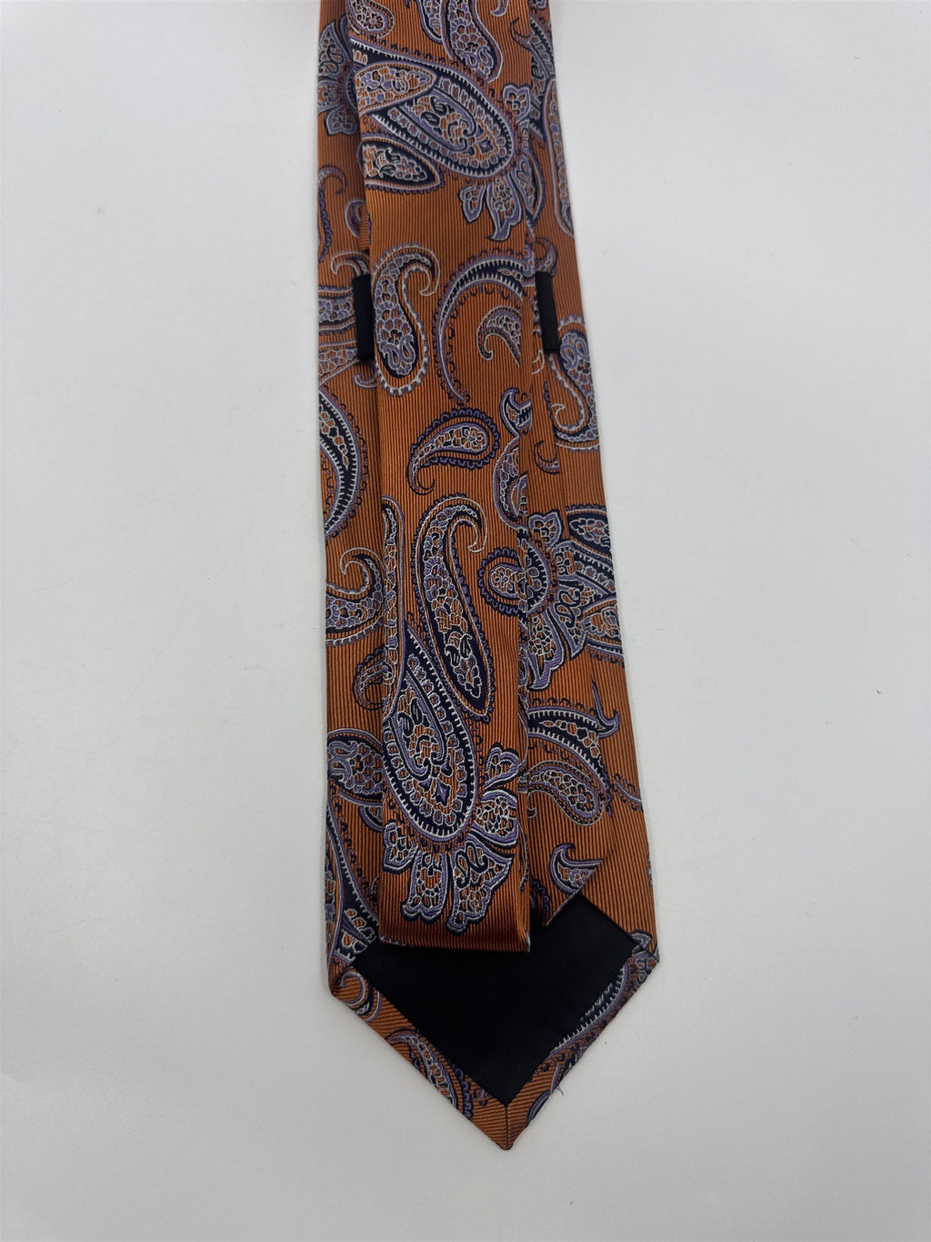 Jake Ross Orange and Blue Paisley Pattern Men's Neck Tie
