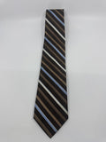 Enro Since 1919 Brown, White and Light Blue Striped Men's Neck Tie