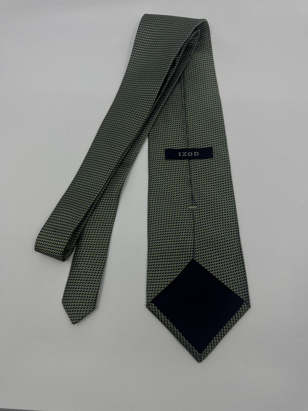 Izod Green Mini Square Patterned Men's Neck Tie