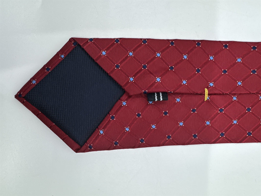Nautica Since 1983 Red Men's Neck Tie With Small Blue Squares
