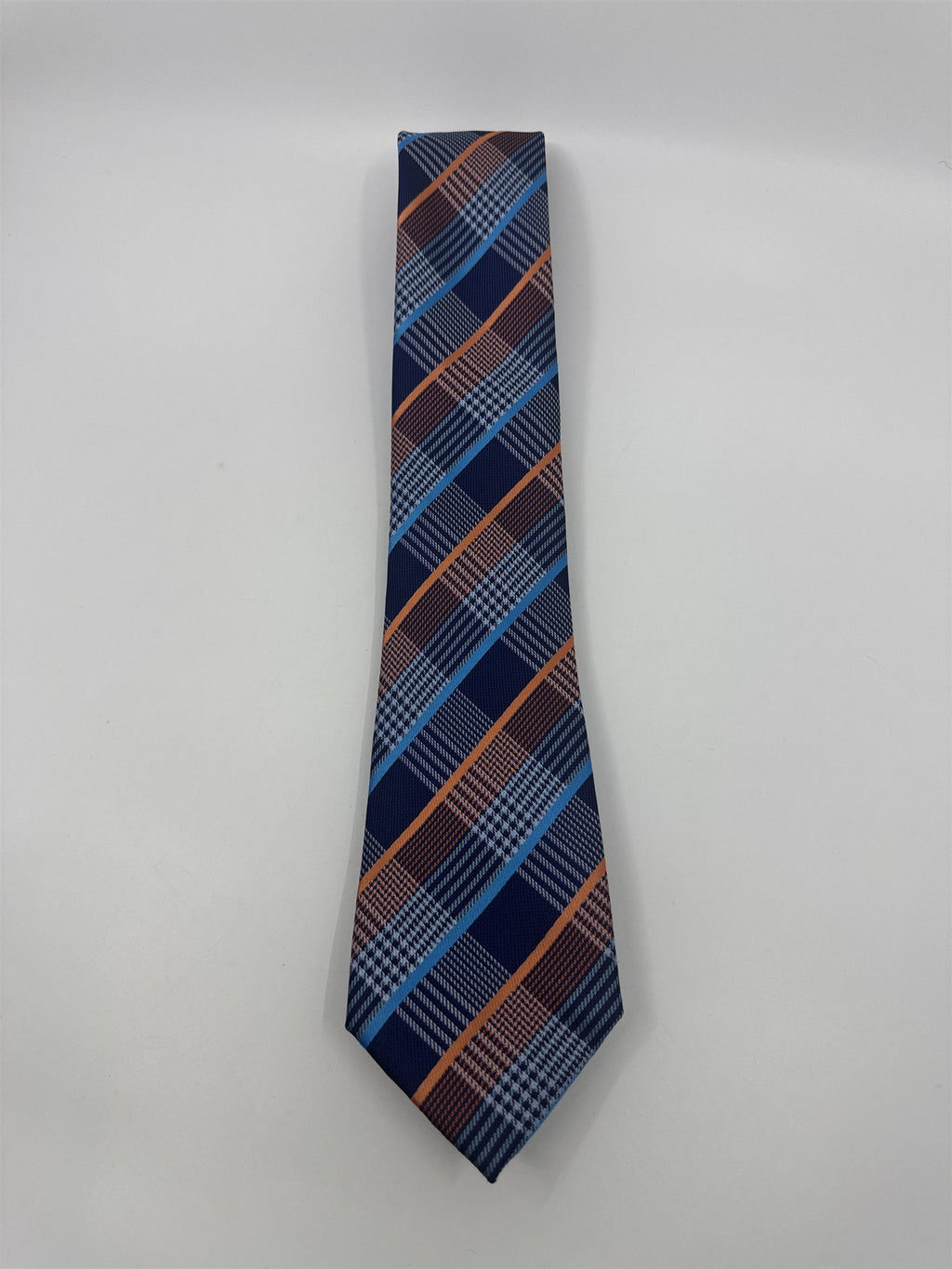 Unbranded Orange and Blue Plaid Men's Neck Tie