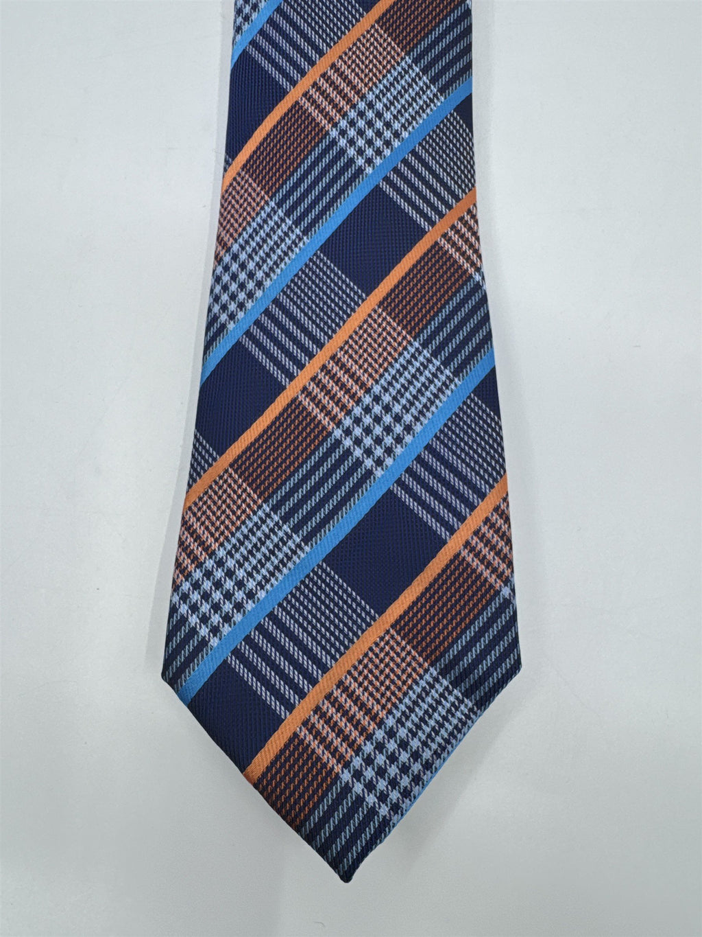 Unbranded Orange and Blue Plaid Men's Neck Tie