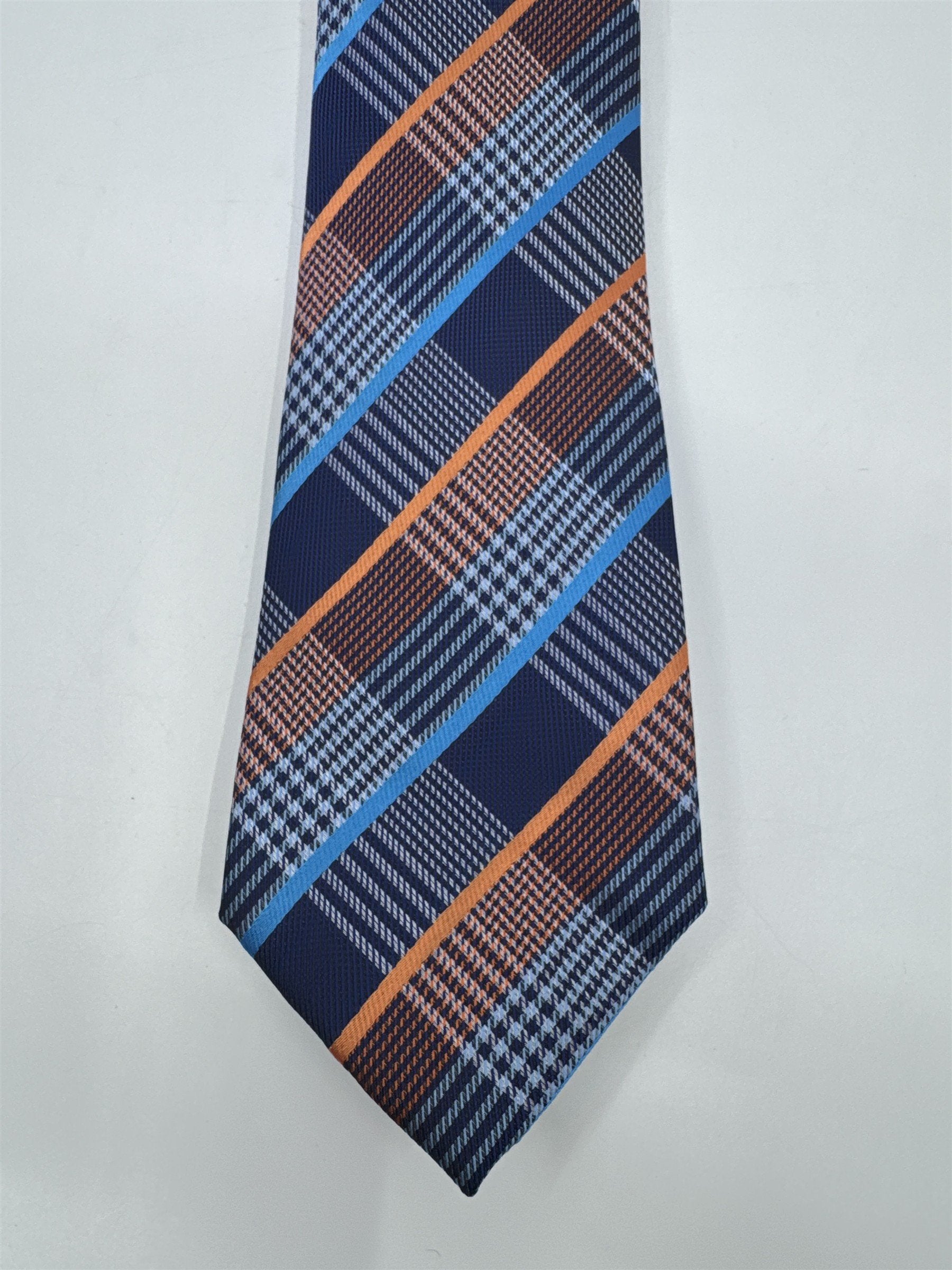 Unbranded Orange and Blue Plaid Men's Neck Tie