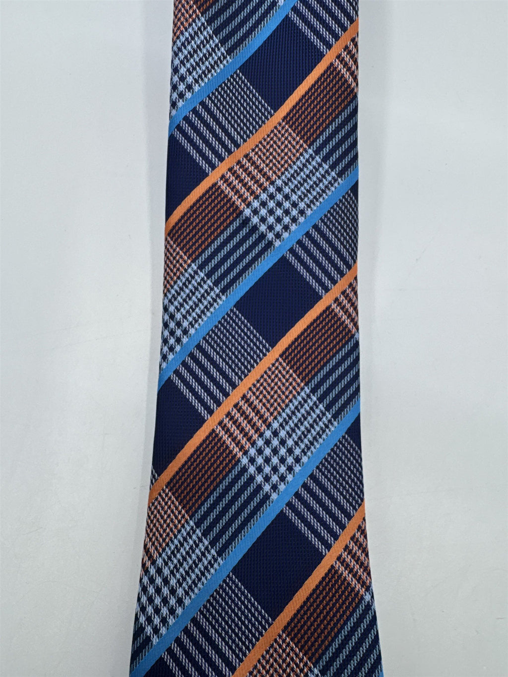 Unbranded Orange and Blue Plaid Men's Neck Tie