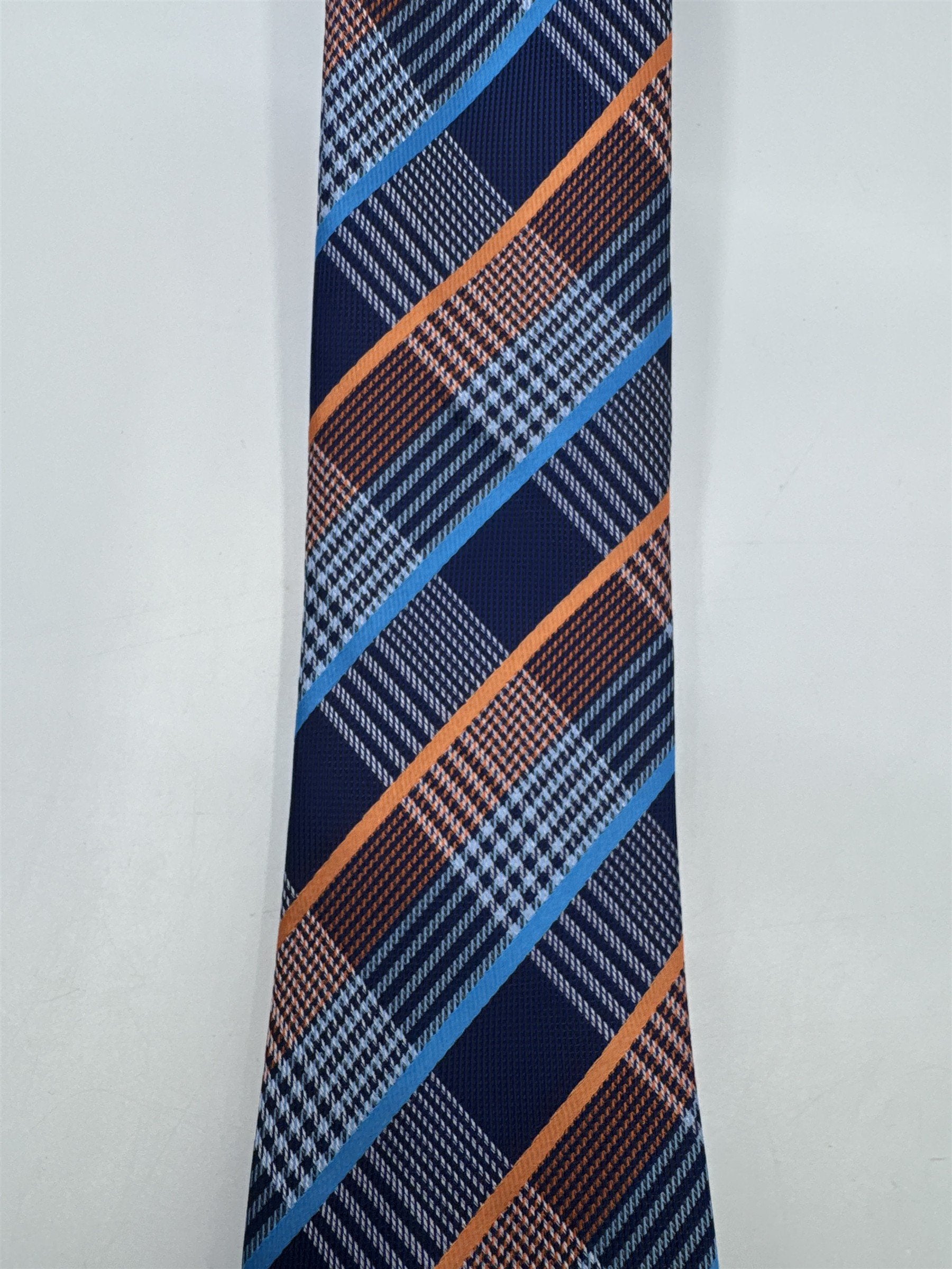 Unbranded Orange and Blue Plaid Men's Neck Tie