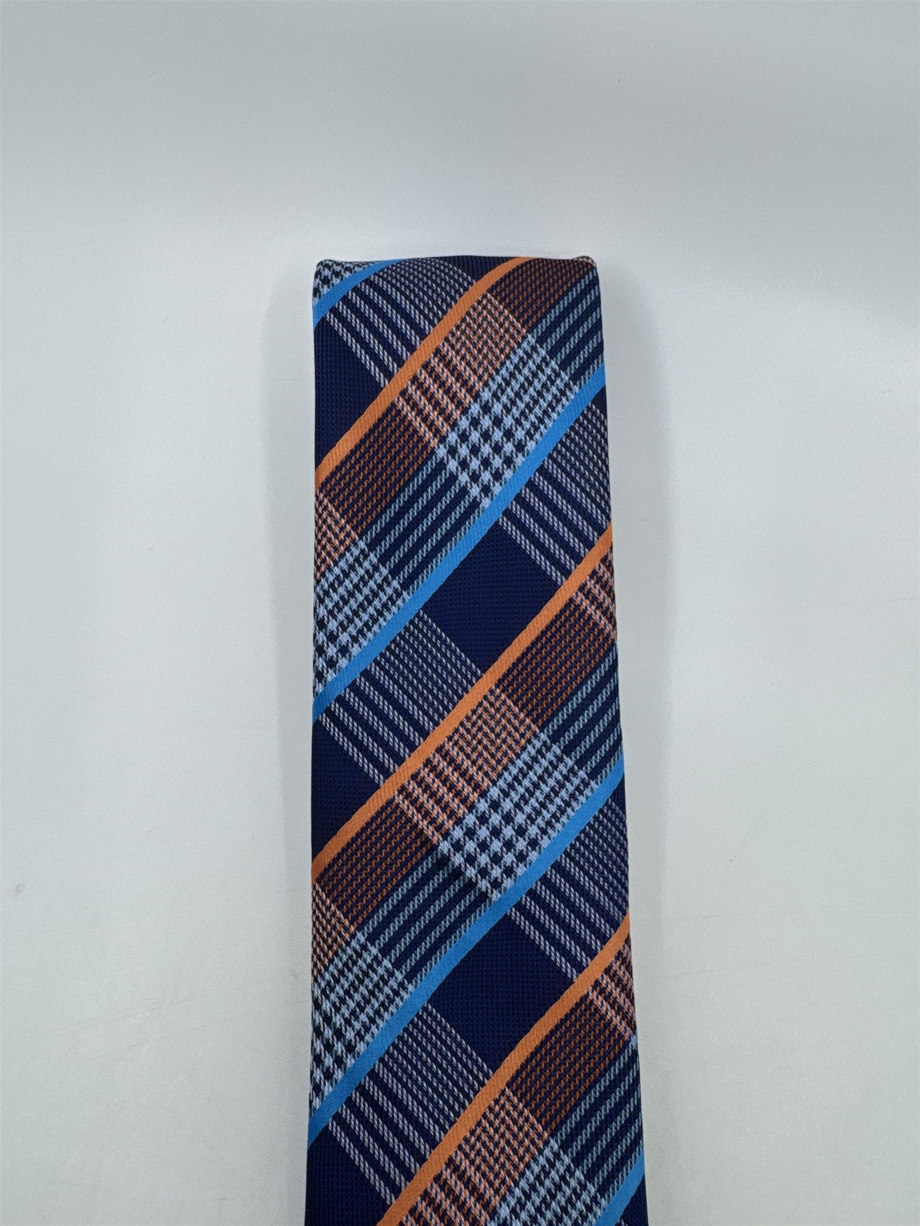 Unbranded Orange and Blue Plaid Men's Neck Tie