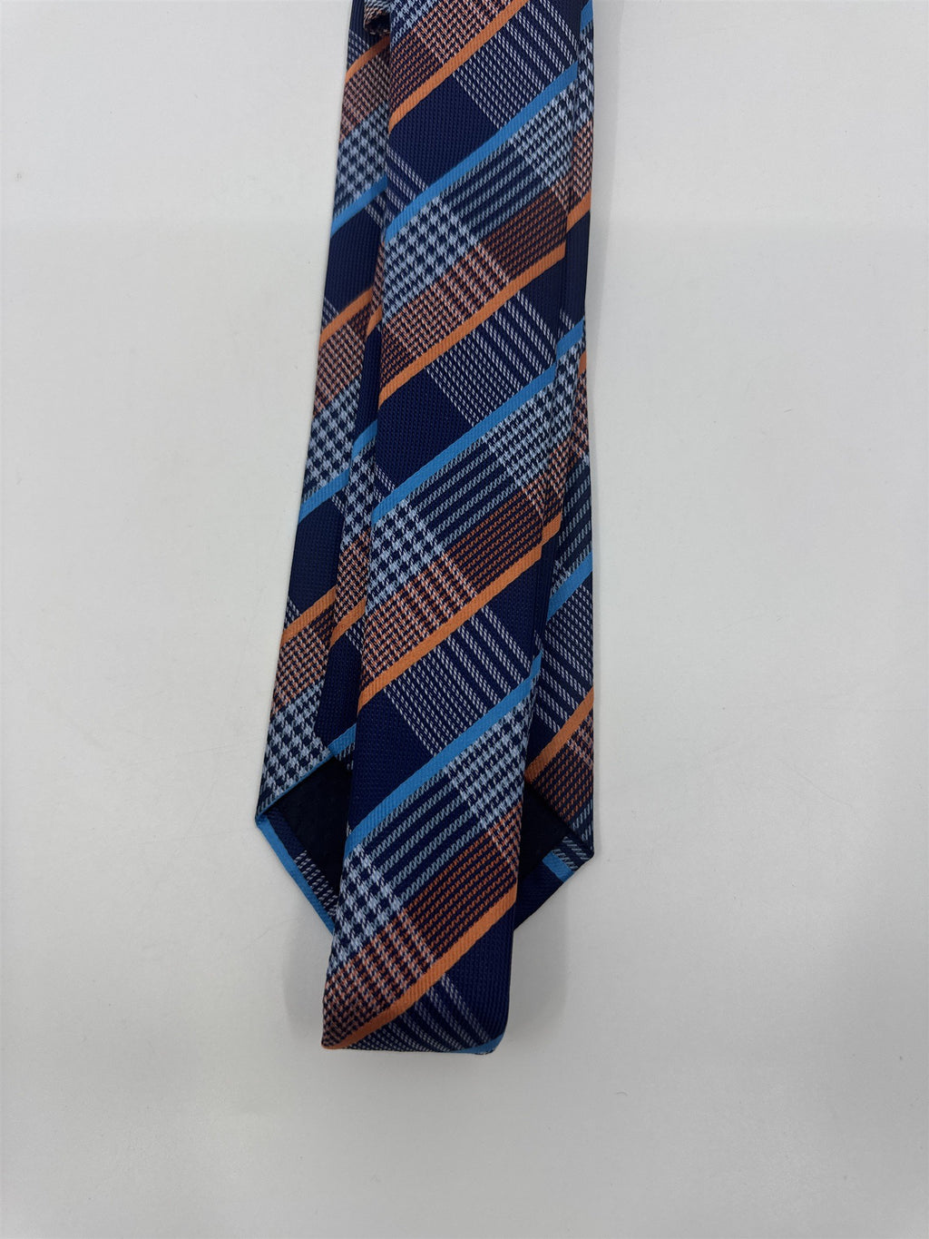 Unbranded Orange and Blue Plaid Men's Neck Tie