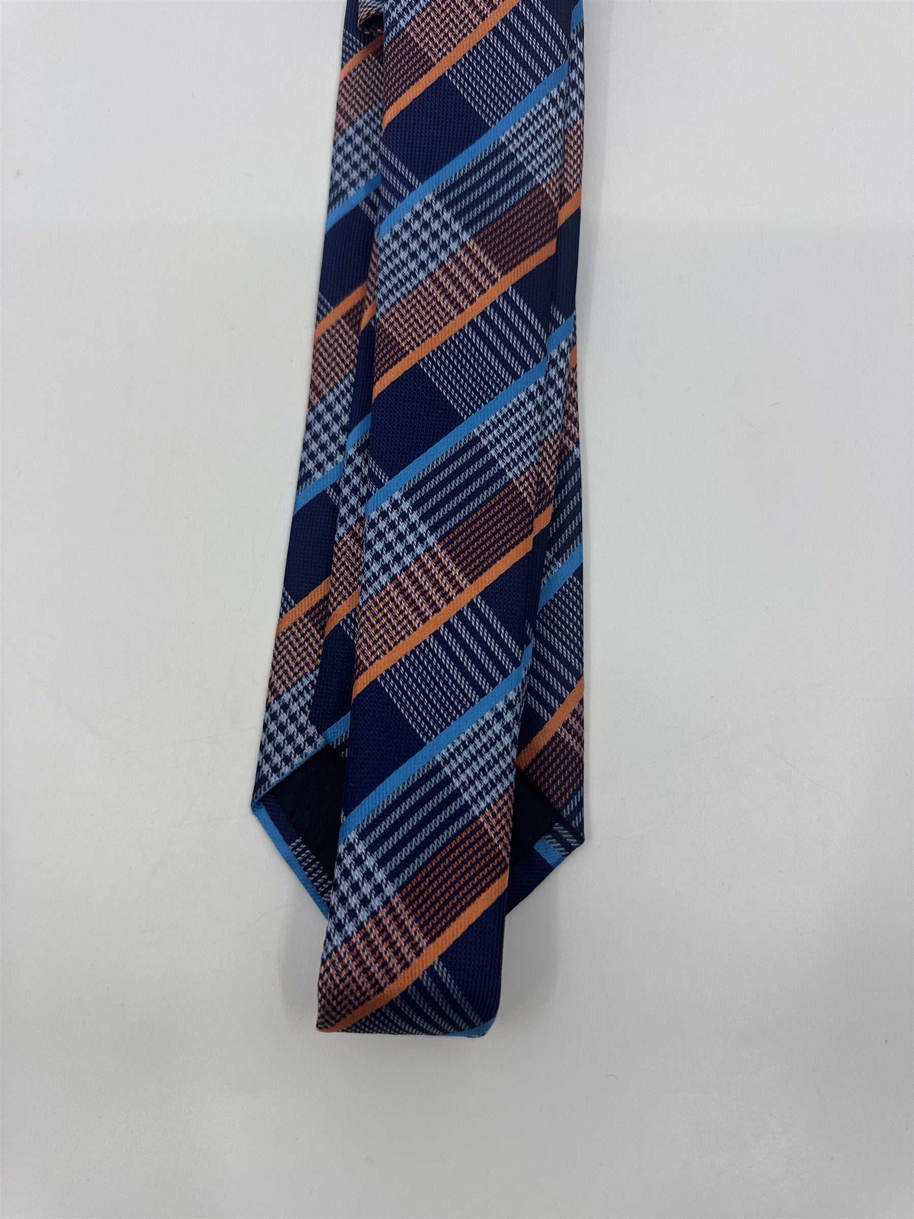 Unbranded Orange and Blue Plaid Men's Neck Tie