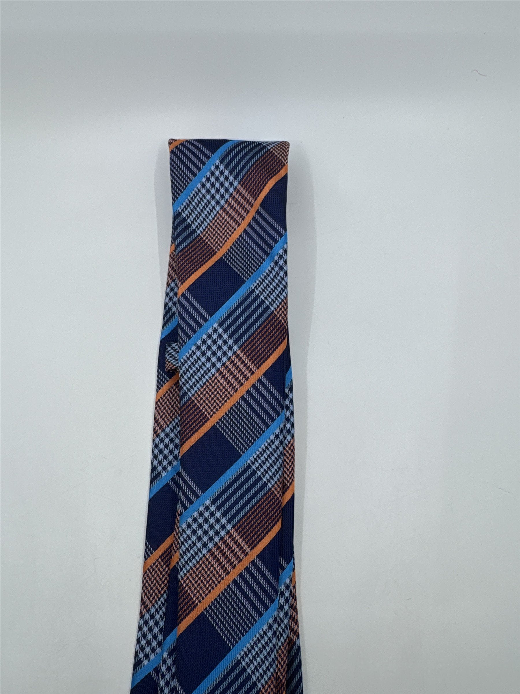 Unbranded Orange and Blue Plaid Men's Neck Tie
